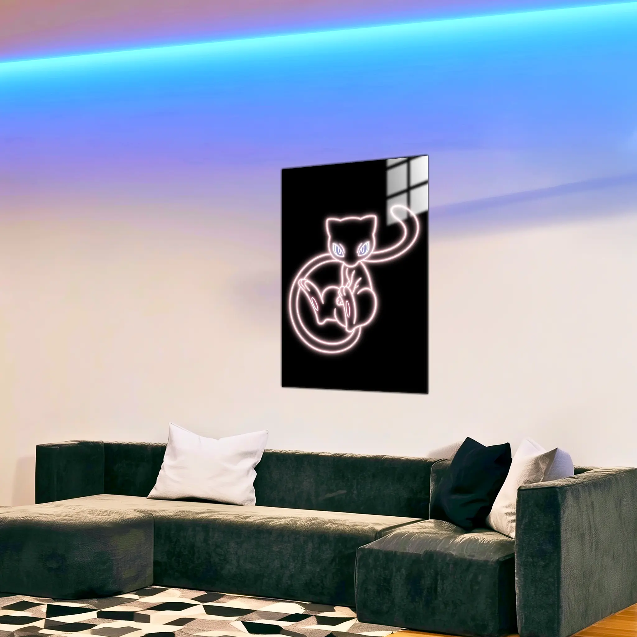 tableau-pokemon-mew-neon-dans-le-salon | DreamWay