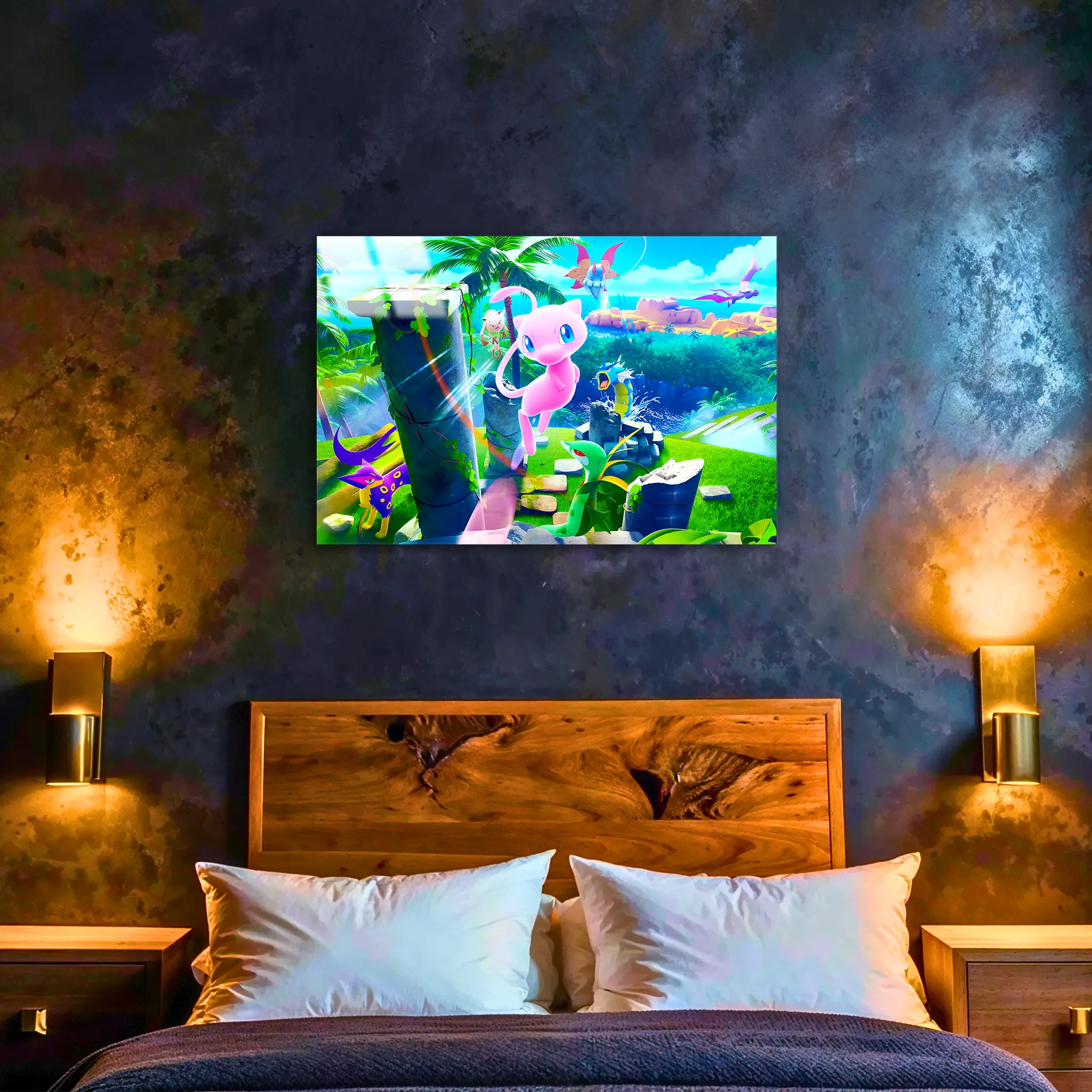 tableau-pokemon-mew-paysage-dans-la-chambre | DreamWay