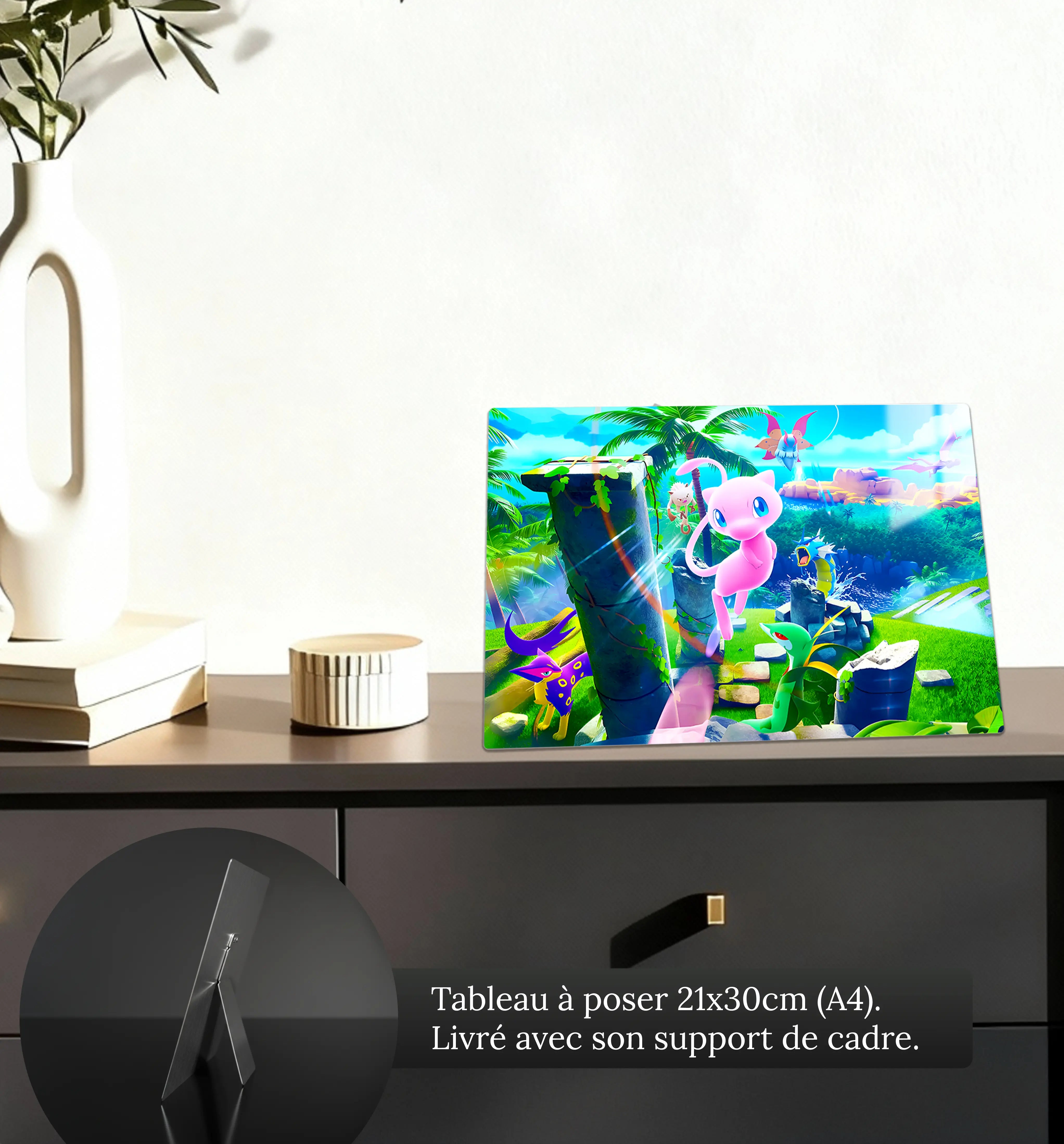 tableau-pokemon-mew-paysage-petit-format-a-poser-sur-meuble | DreamWay