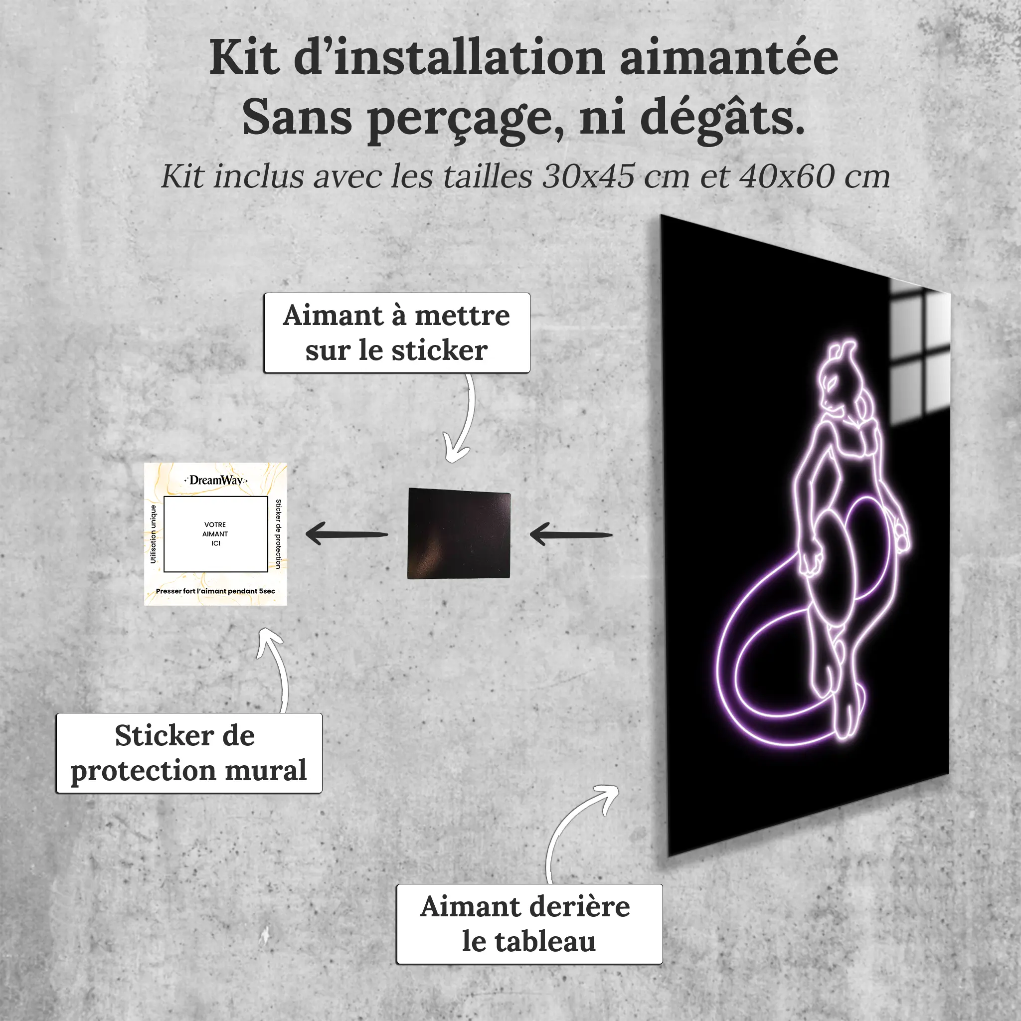 tableau-pokemon-mewtho-neon-avec-installation-aimantee | DreamWay