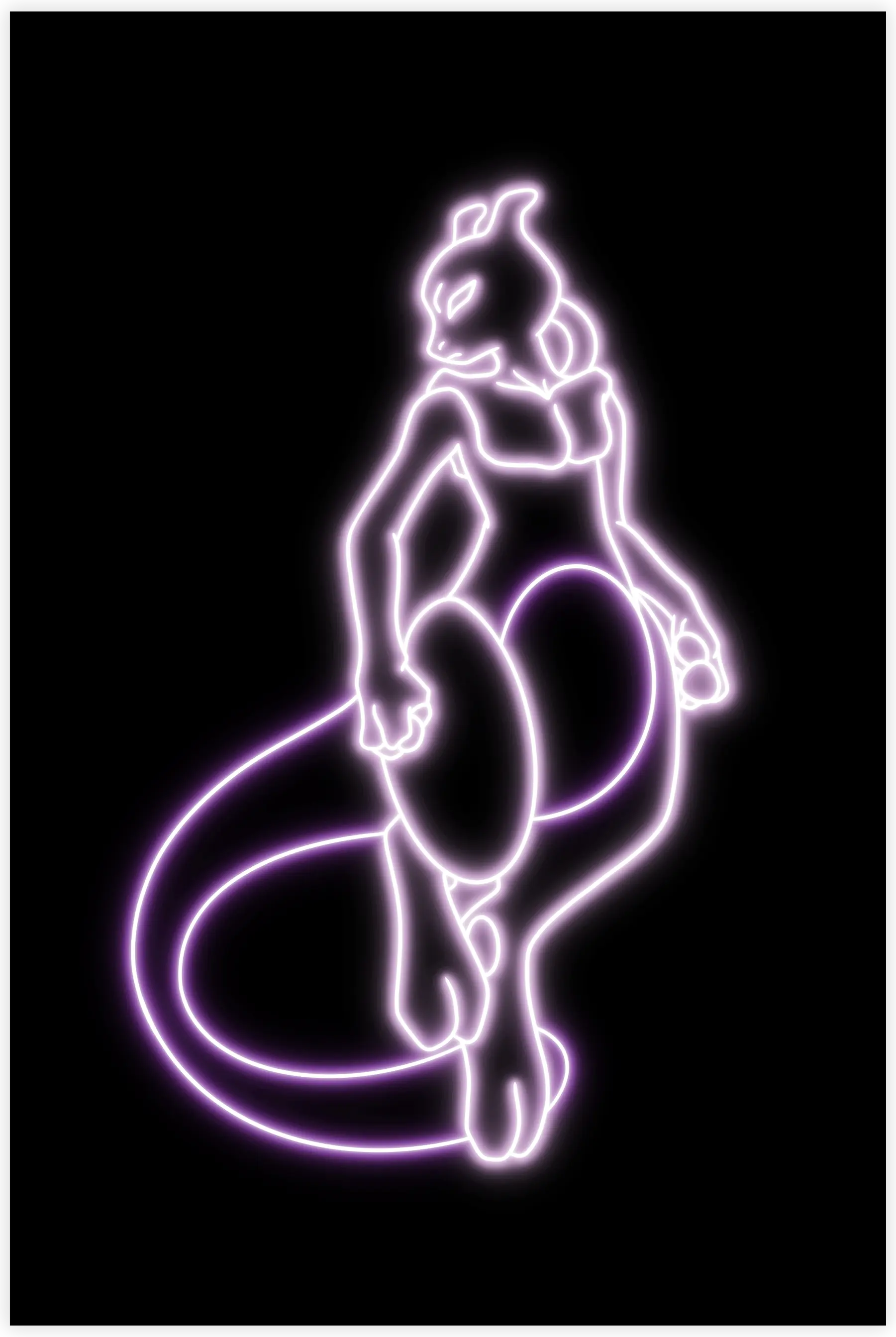 Tableau Pokémon Mewtwo Néon