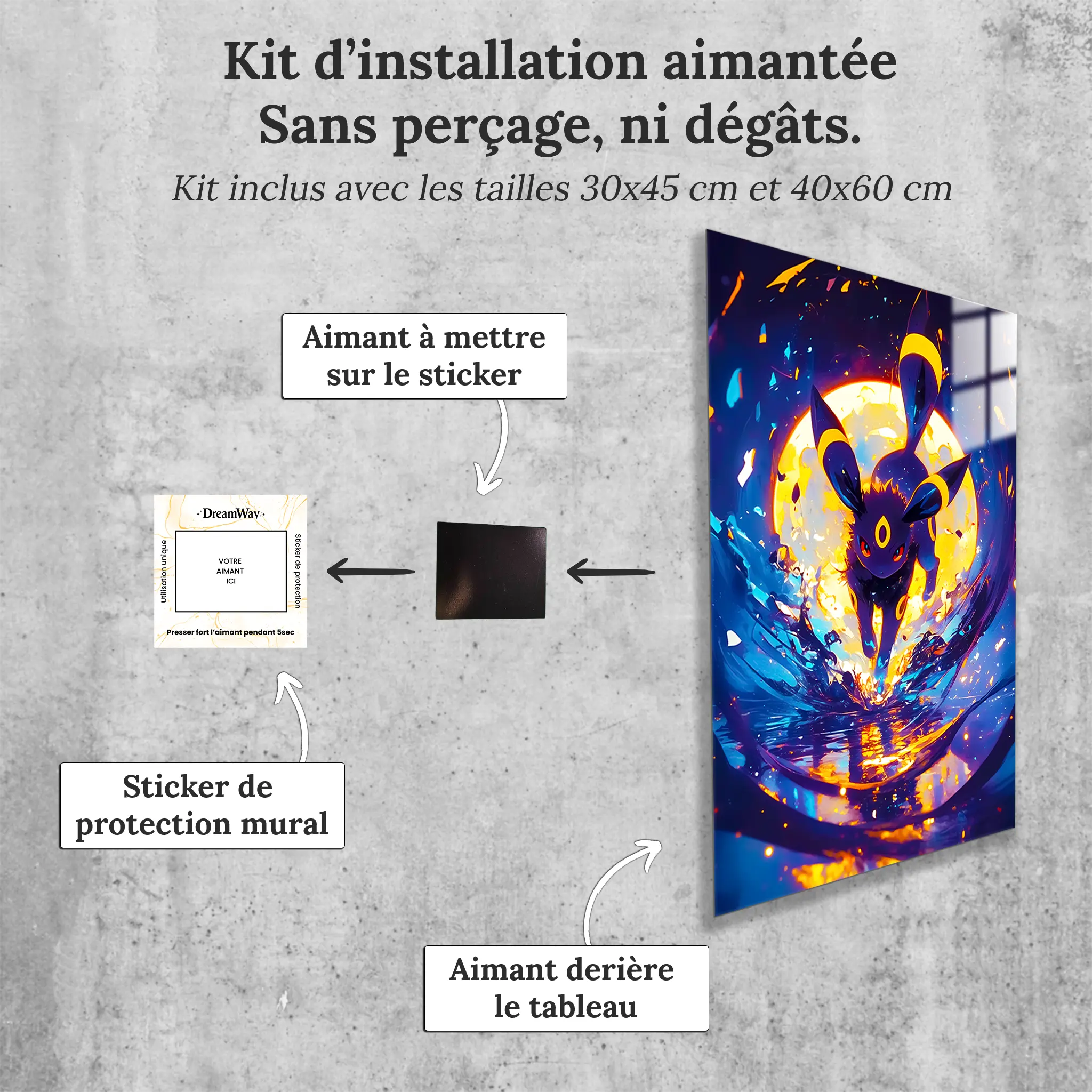 tableau-pokemon-noctali-avec-installation-aimantee | DreamWay