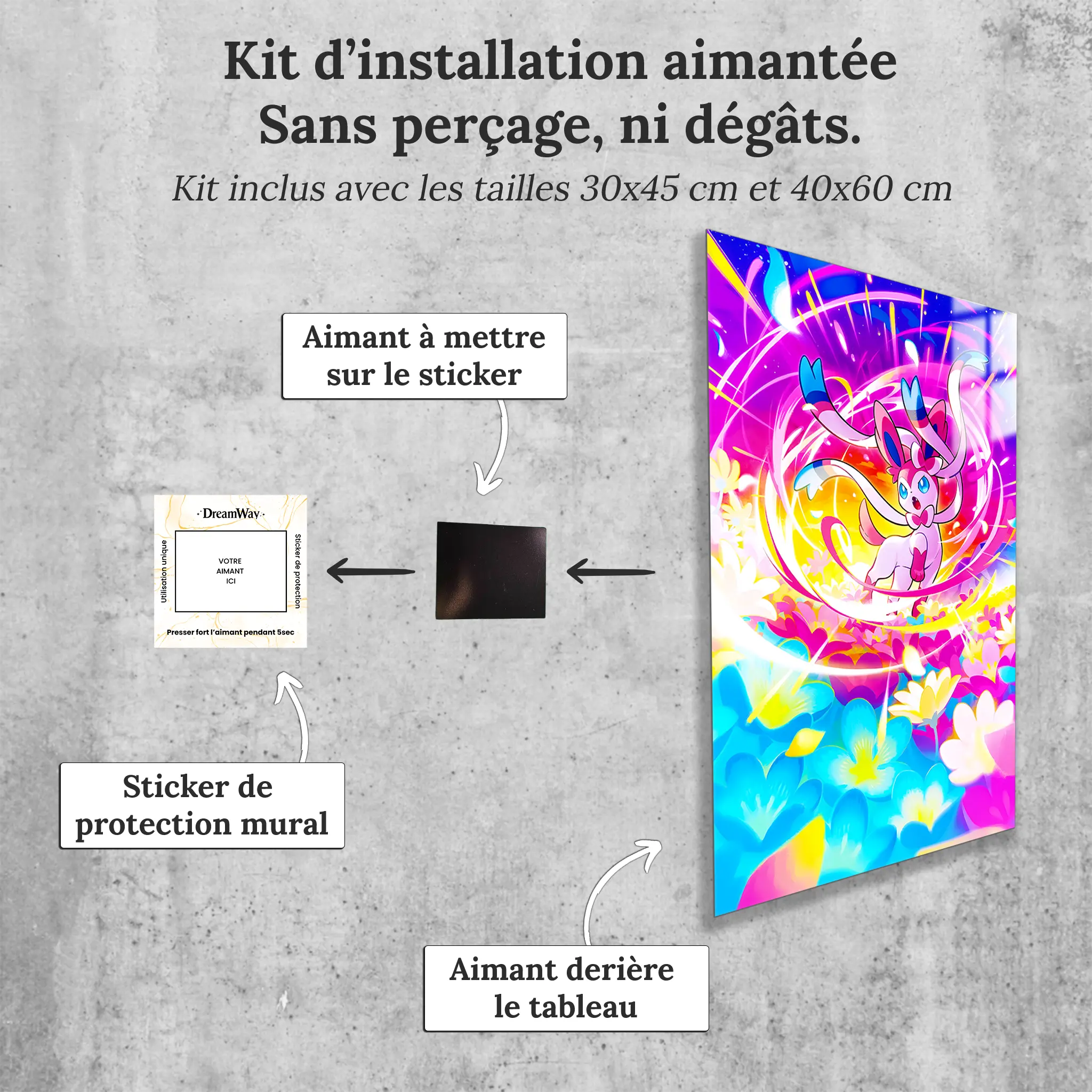 tableau-pokemon-nymphali-colore-avec-installation-aimantee | DreamWay