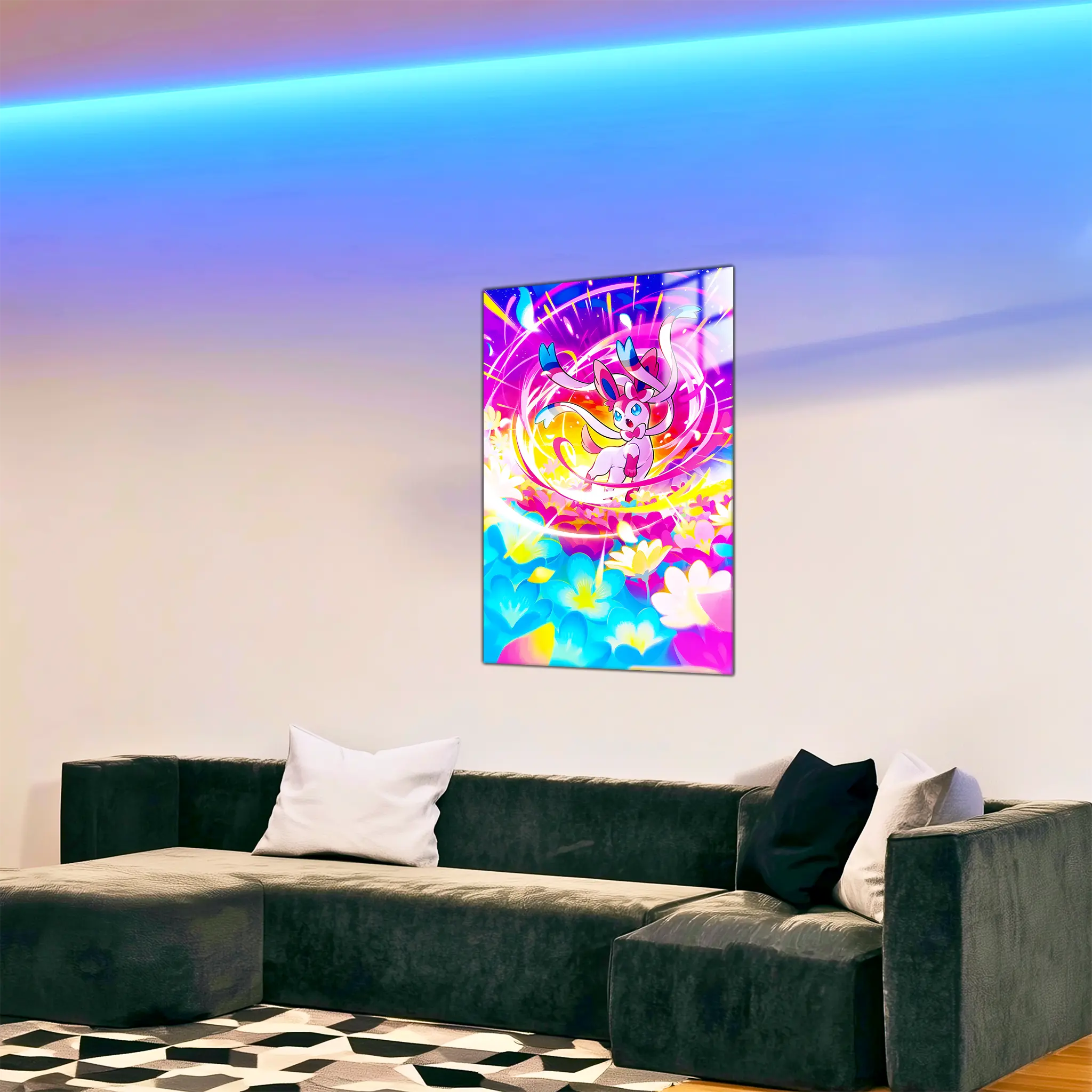 tableau-pokemon-nymphali-colore-dans-le-salon | DreamWay