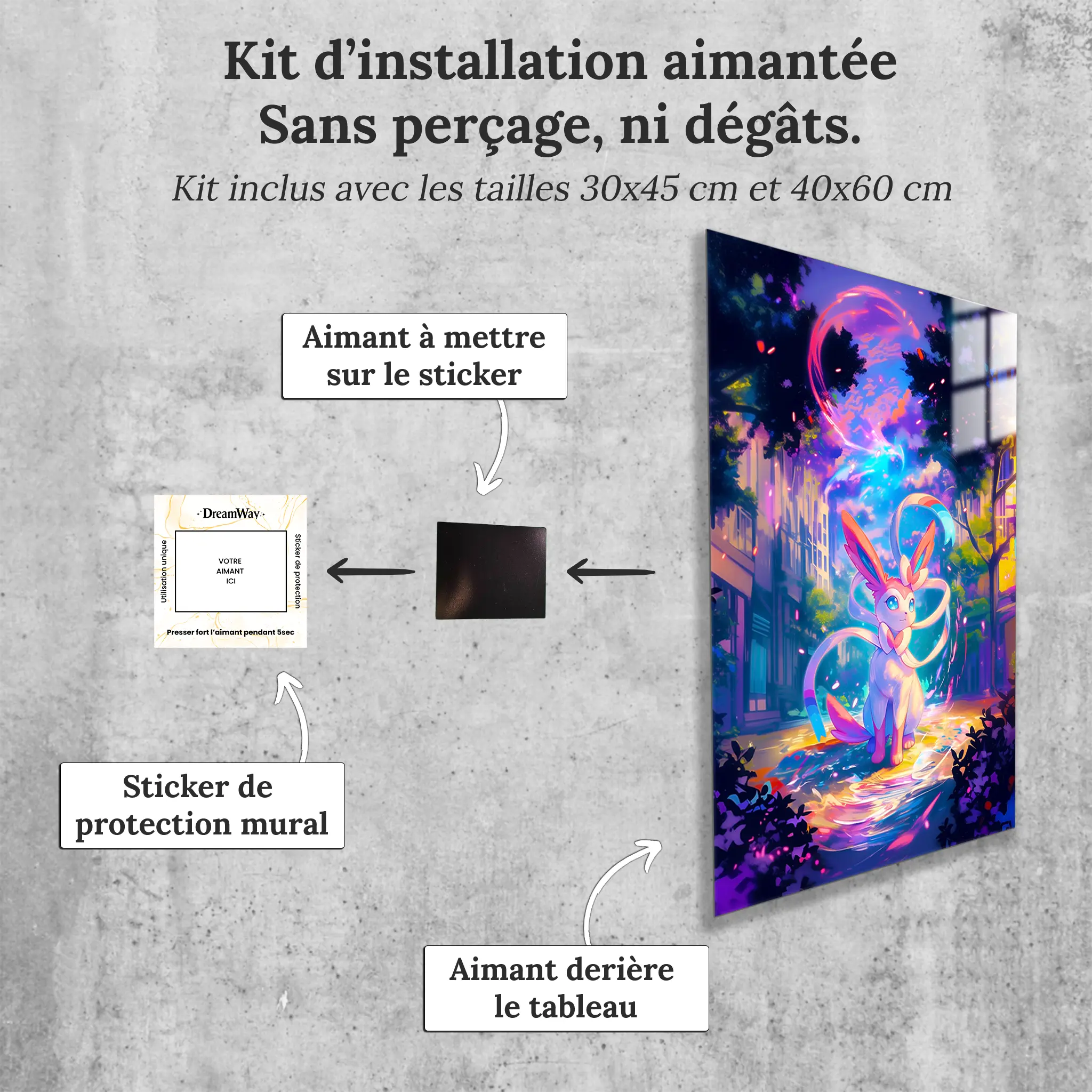 tableau-pokemon-nymphali-paysage-avec-installation-aimantee | DreamWay