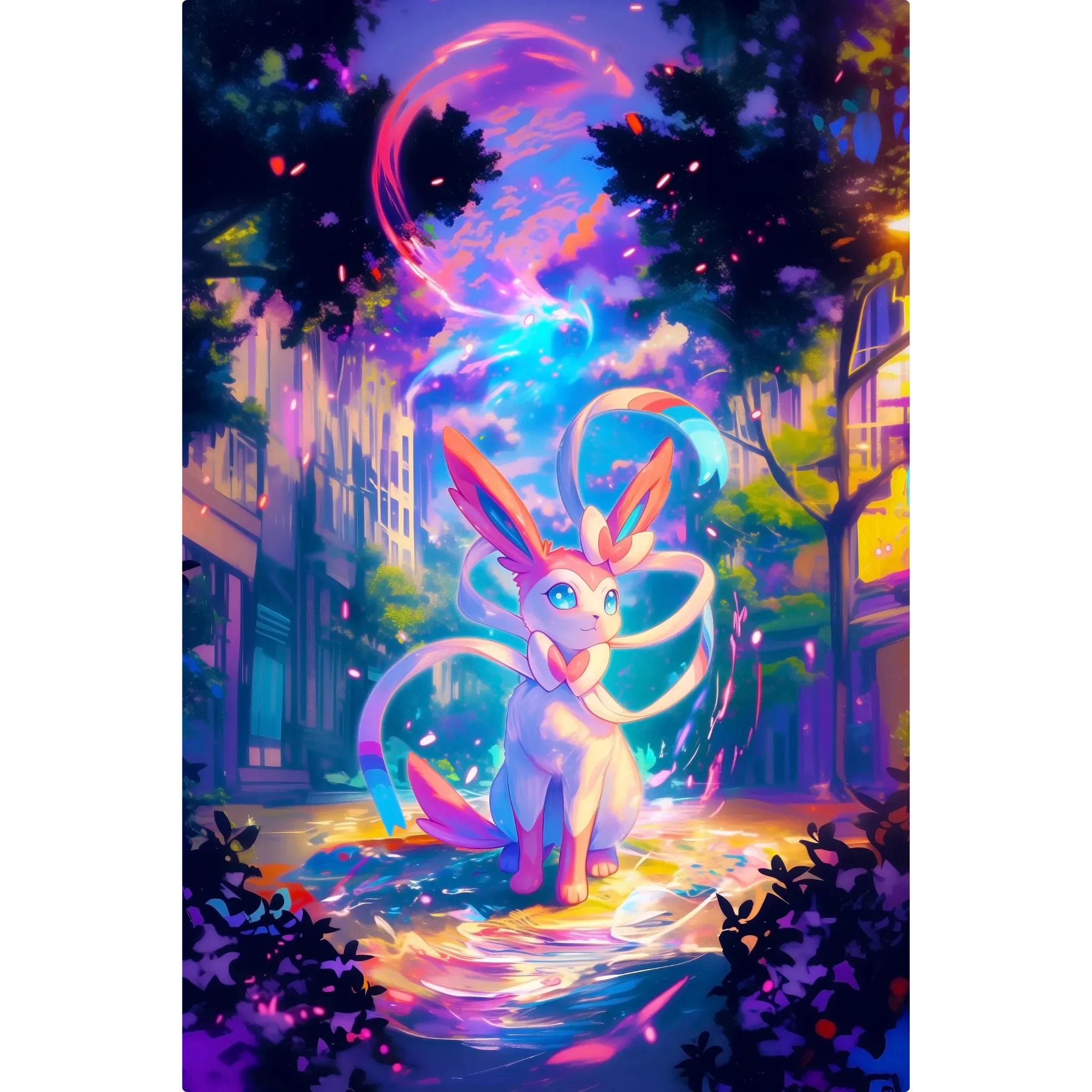 Tableau Pokemon Nymphali Paysage