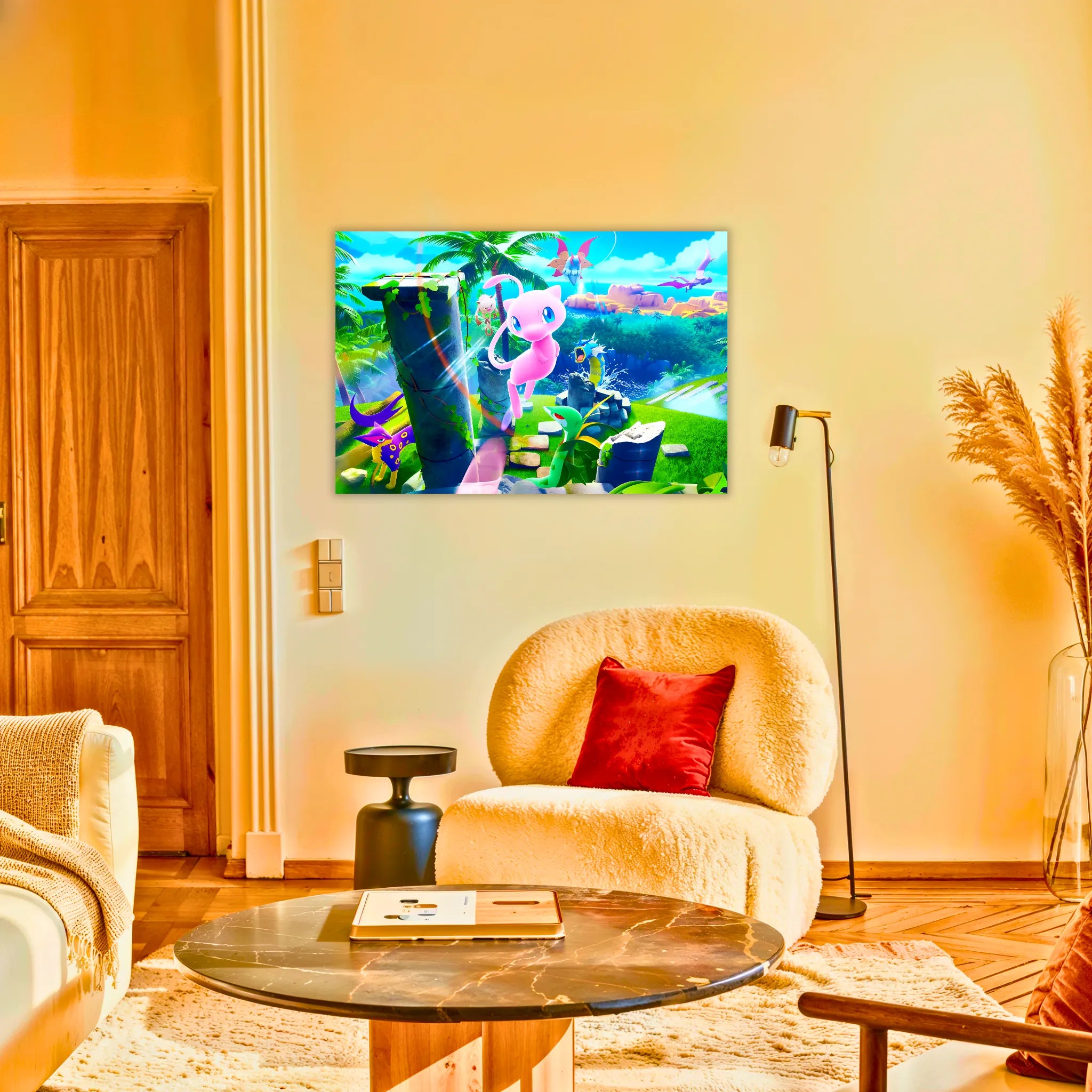 Tableau Pokémon Paysage Mew et Cie