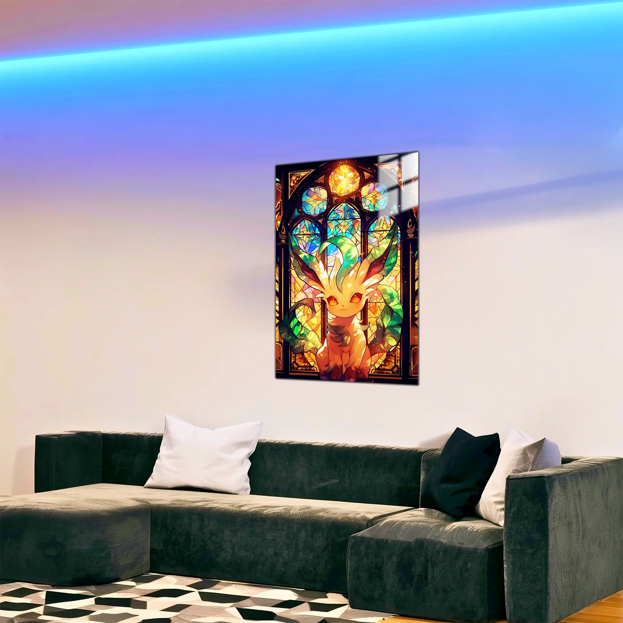 tableau-pokemon-phylalli-vitrail-dans-le-salon | DreamWay