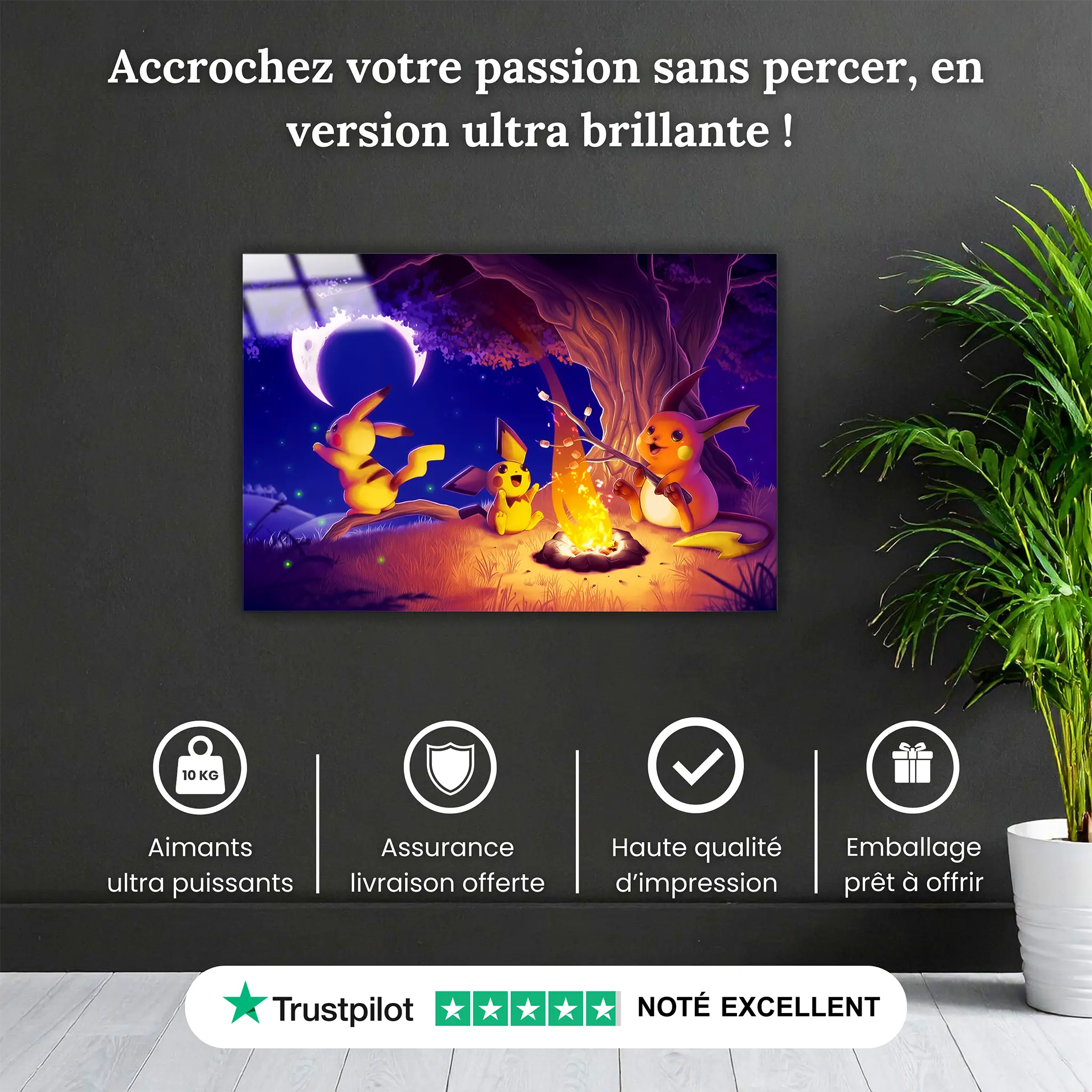 tableau-pokemon-pikachu-raichu-et-pichu-feu-de-camp-pourquoi-acheter | DreamWay