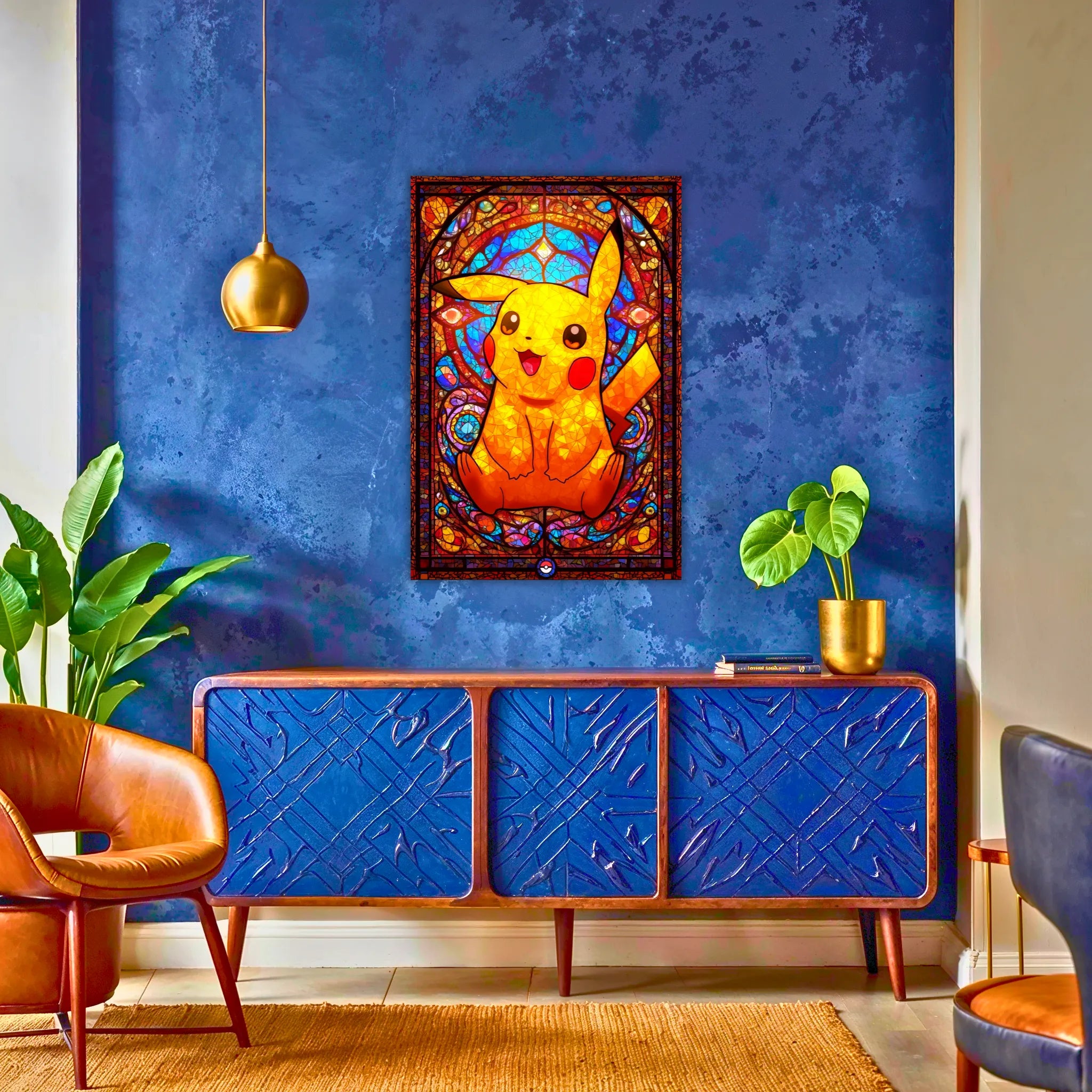 Tableau Pokémon Pikachu Vitrail