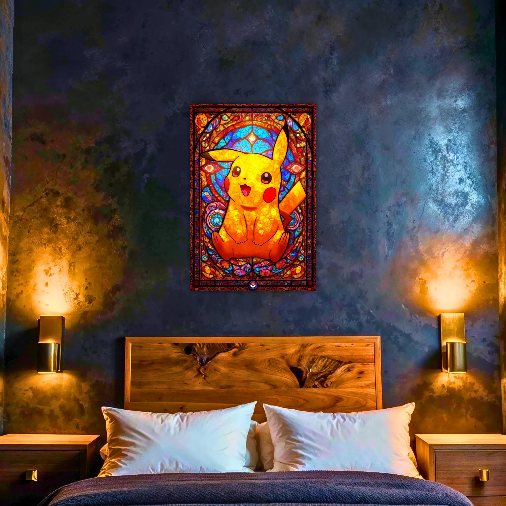 Tableau Pokémon Pikachu Vitrail