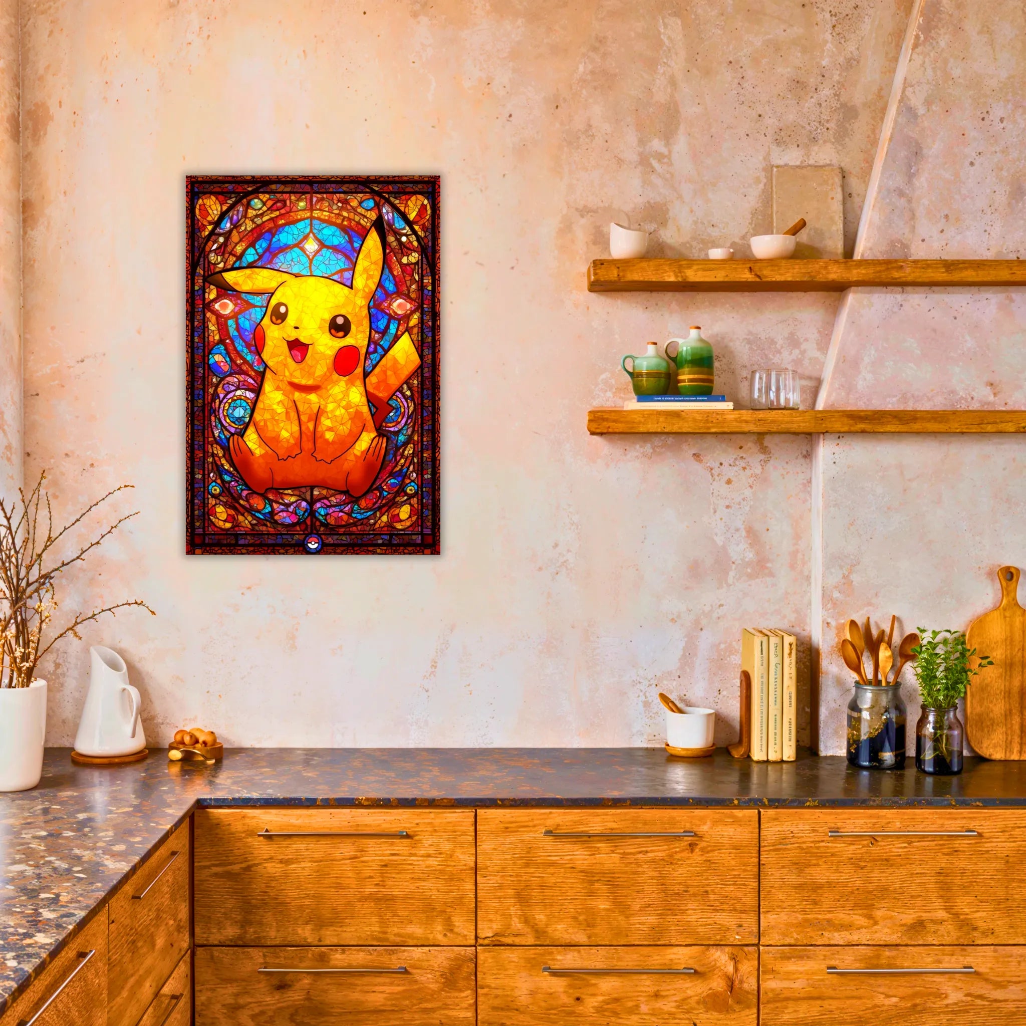 Tableau Pokémon Pikachu Vitrail