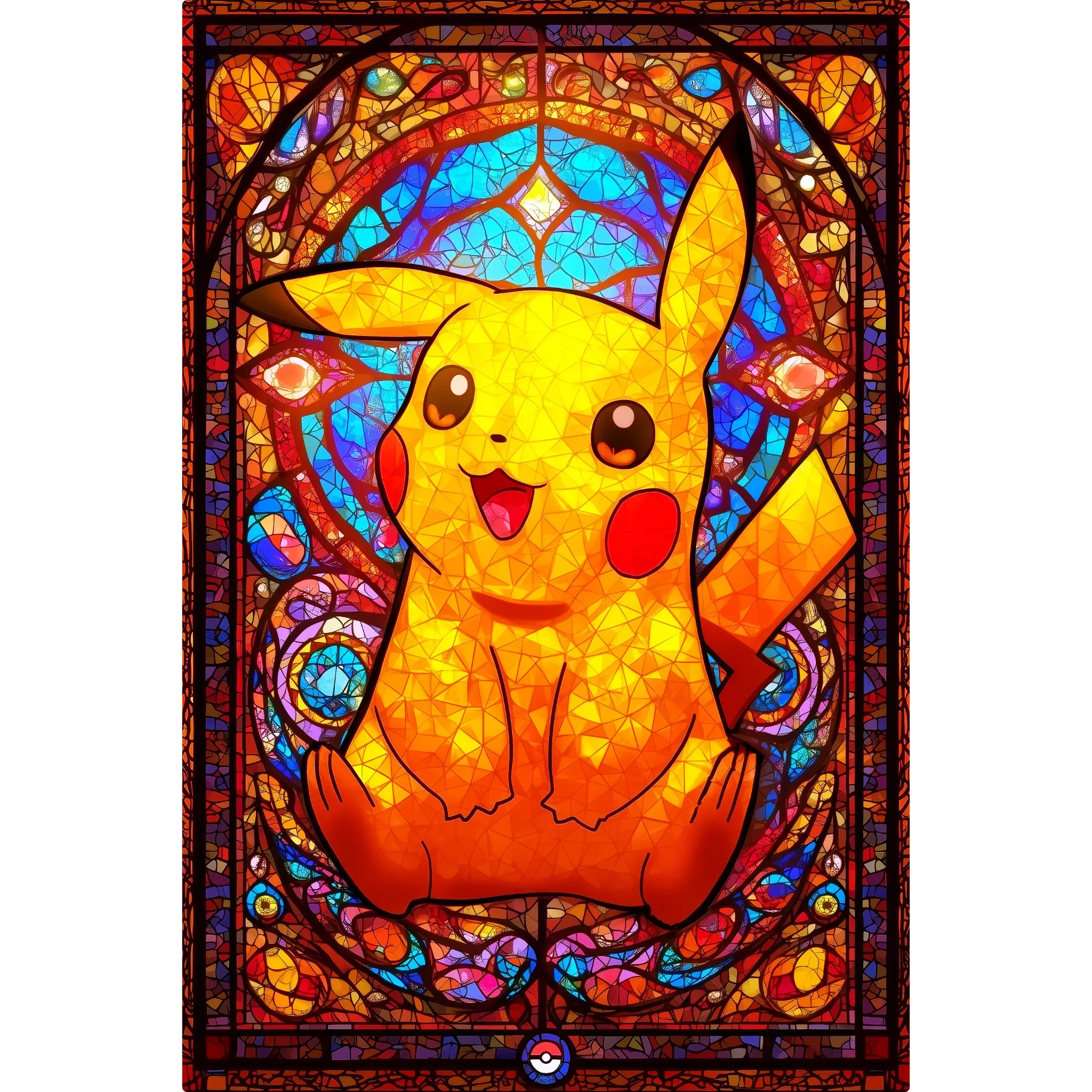 Tableau Pokémon Pikachu Vitrail