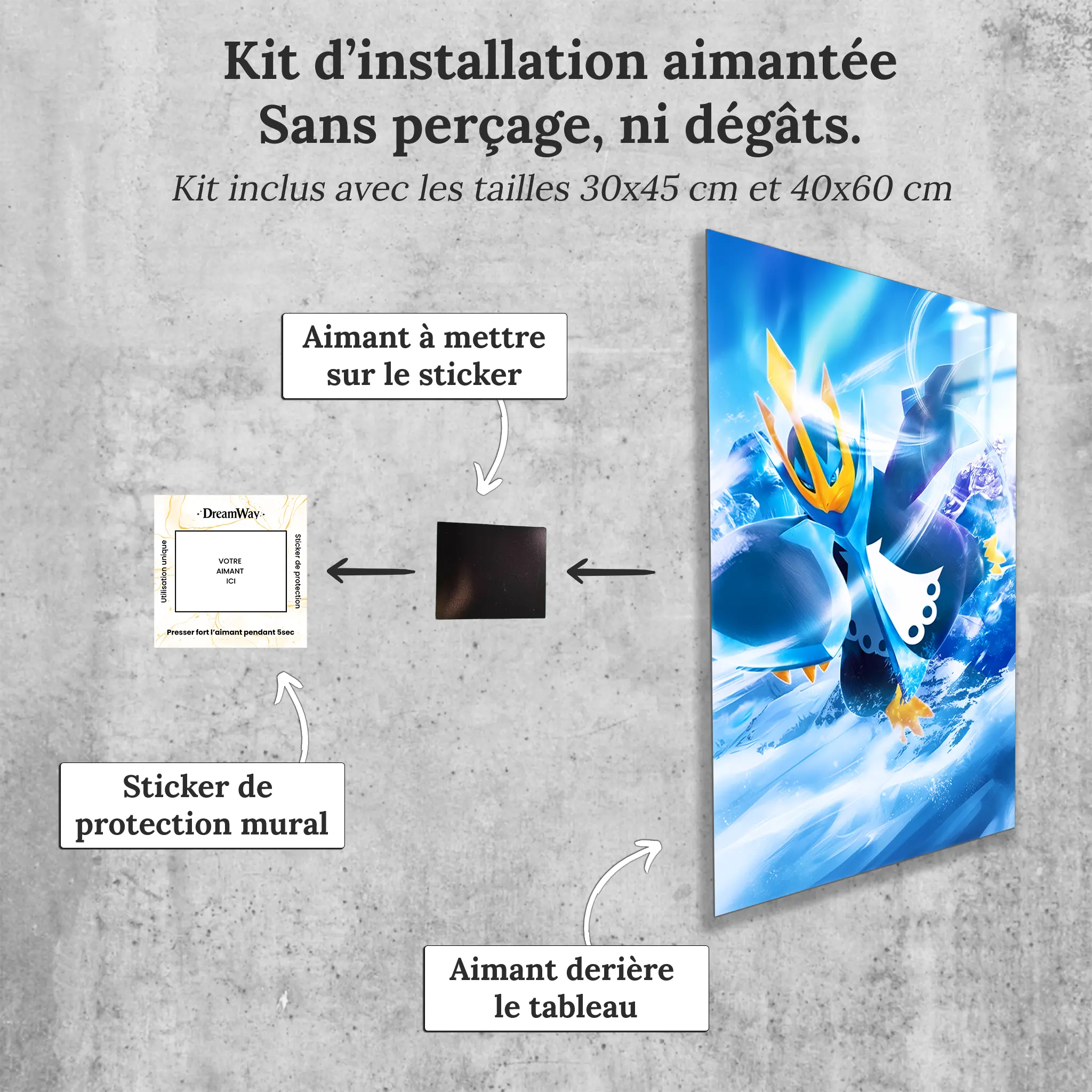 tableau-pokemon-pingoleon-attaque-avec-installation-aimantee | DreamWay