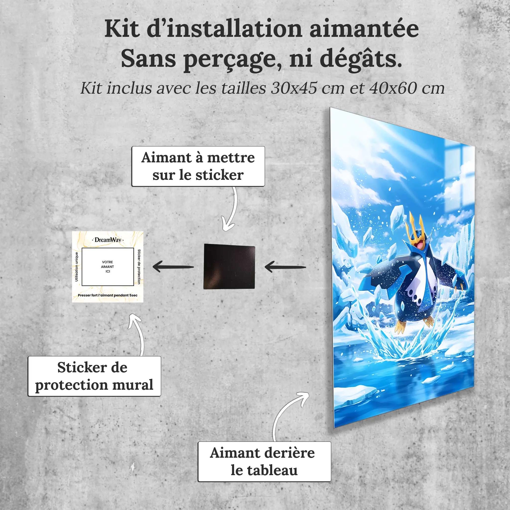 tableau-pokemon-pingoleon-avec-installation-aimantee | DreamWay