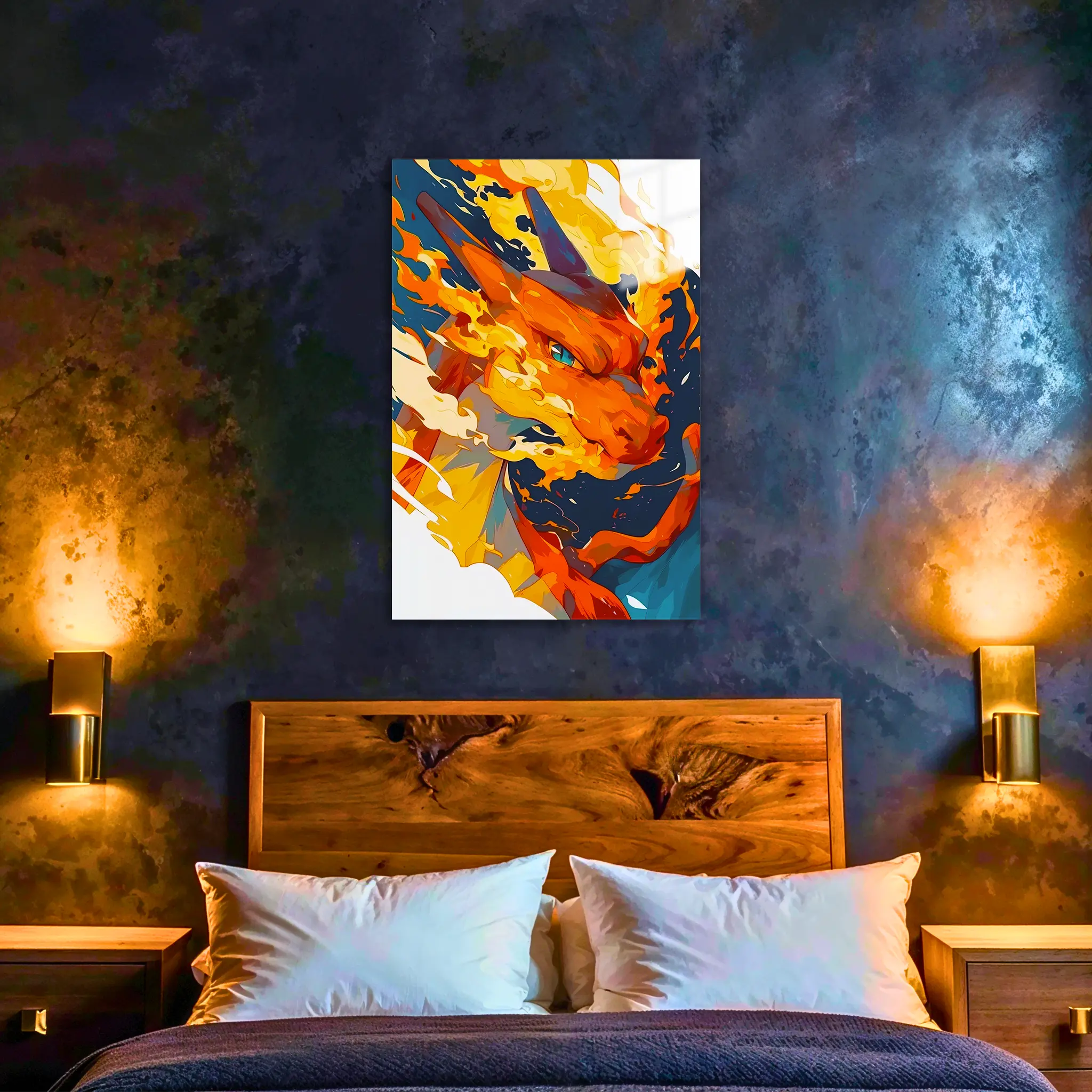 tableau-pokemon-portrait-dracofeu-dans-la-chambre | DreamWay