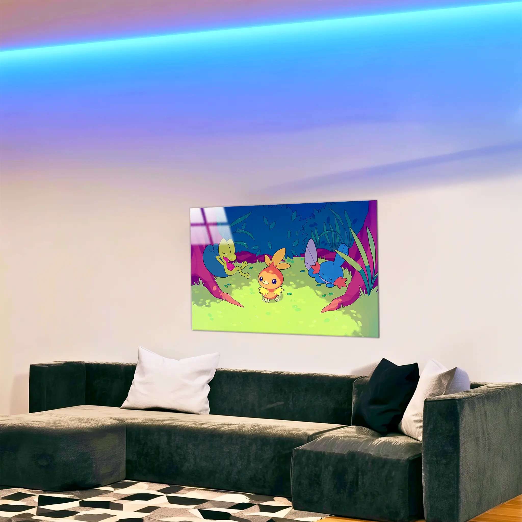 tableau-pokemon-poussifeu-arcko-et-gobou-dans-le-salon | DreamWay