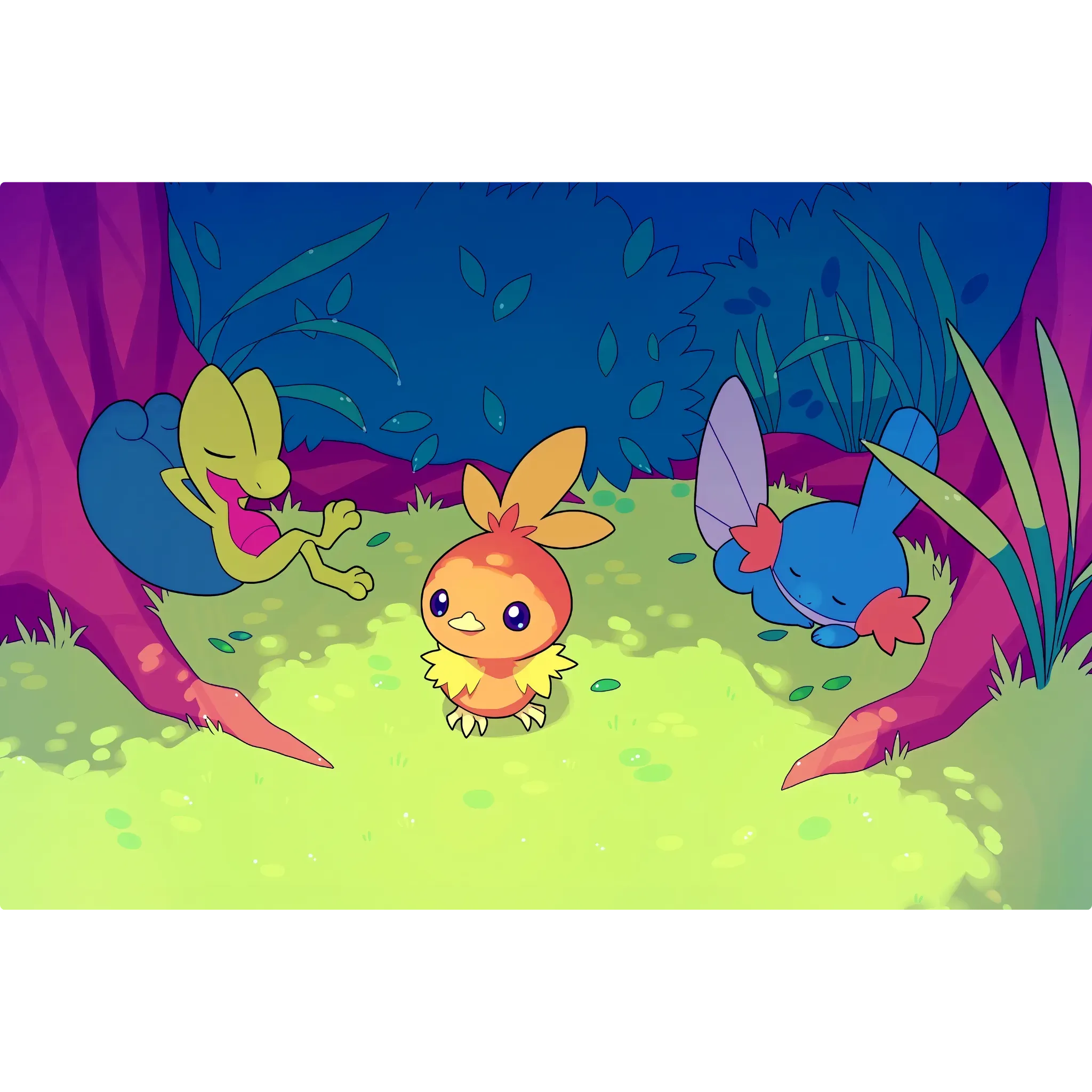 Tableau Pokémon Poussifeu Arcko Et Gobou