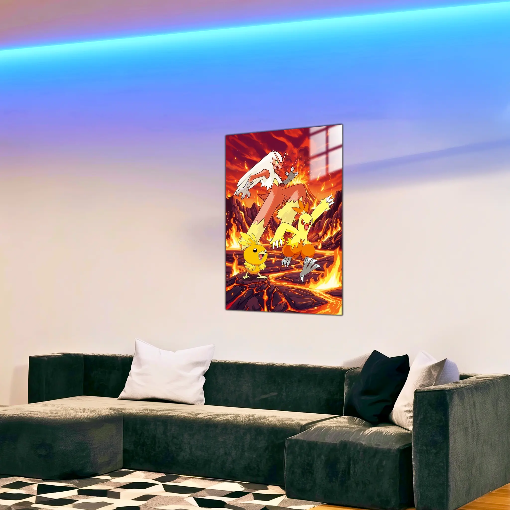 tableau-pokemon-poussifeu-et-ses-evolutions-dans-le-salon | DreamWay