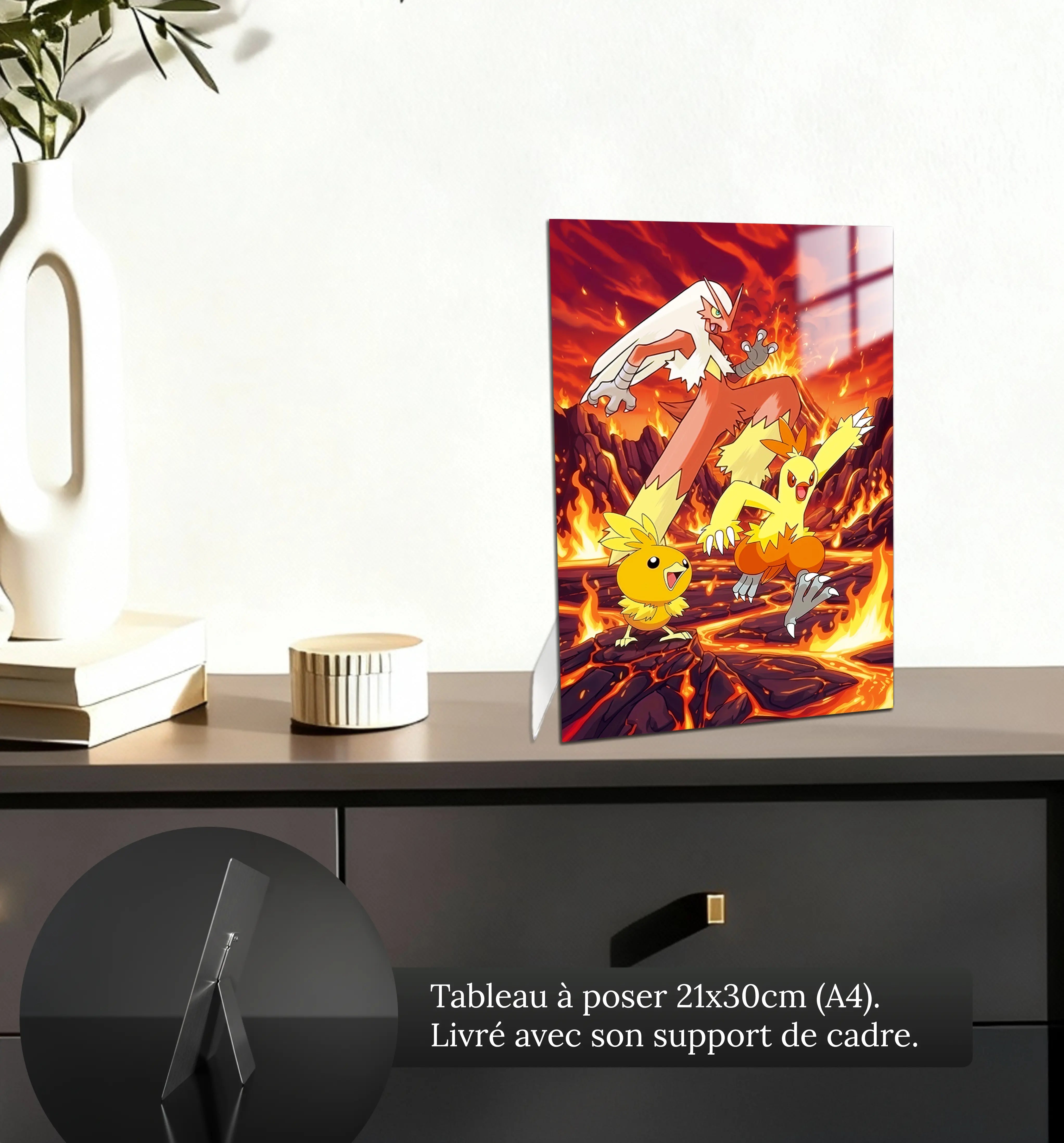 tableau-pokemon-poussifeu-et-ses-evolutions-petit-format-a-poser-sur-meuble | DreamWay
