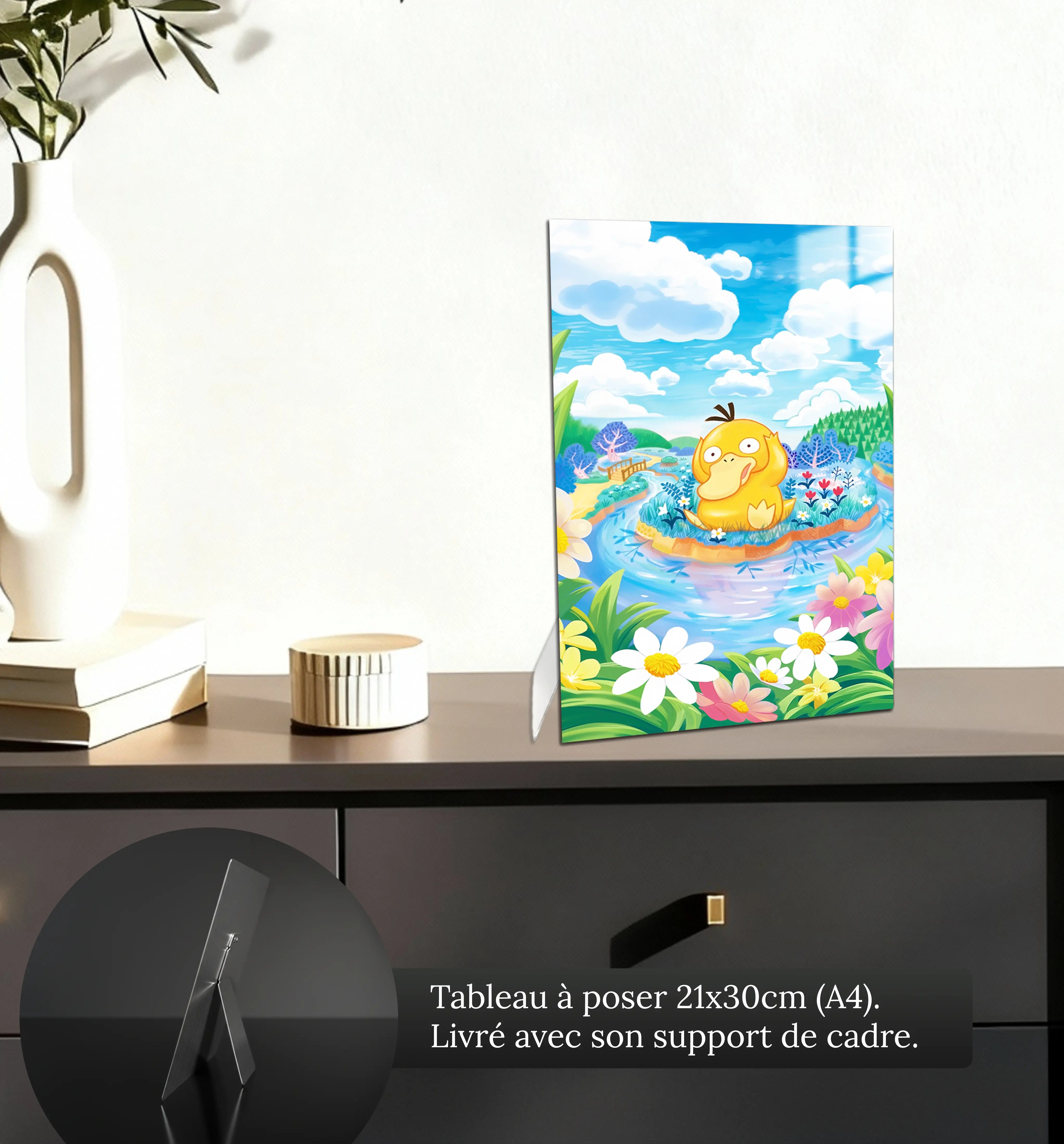 tableau-pokemon-psykokwak-fleurie-petit-format-a-poser-sur-meuble | DreamWay