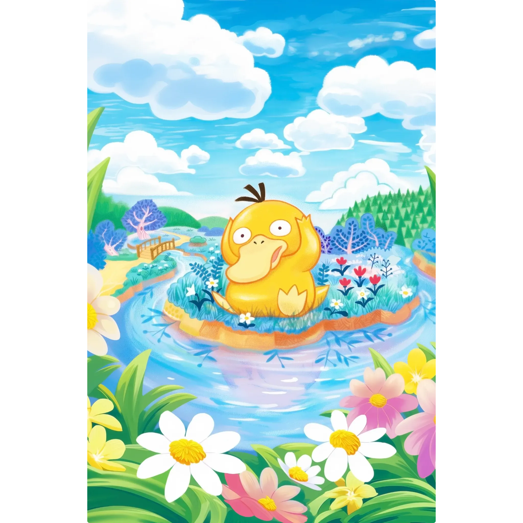 Tableau Pokémon Psykokwak Fleurie