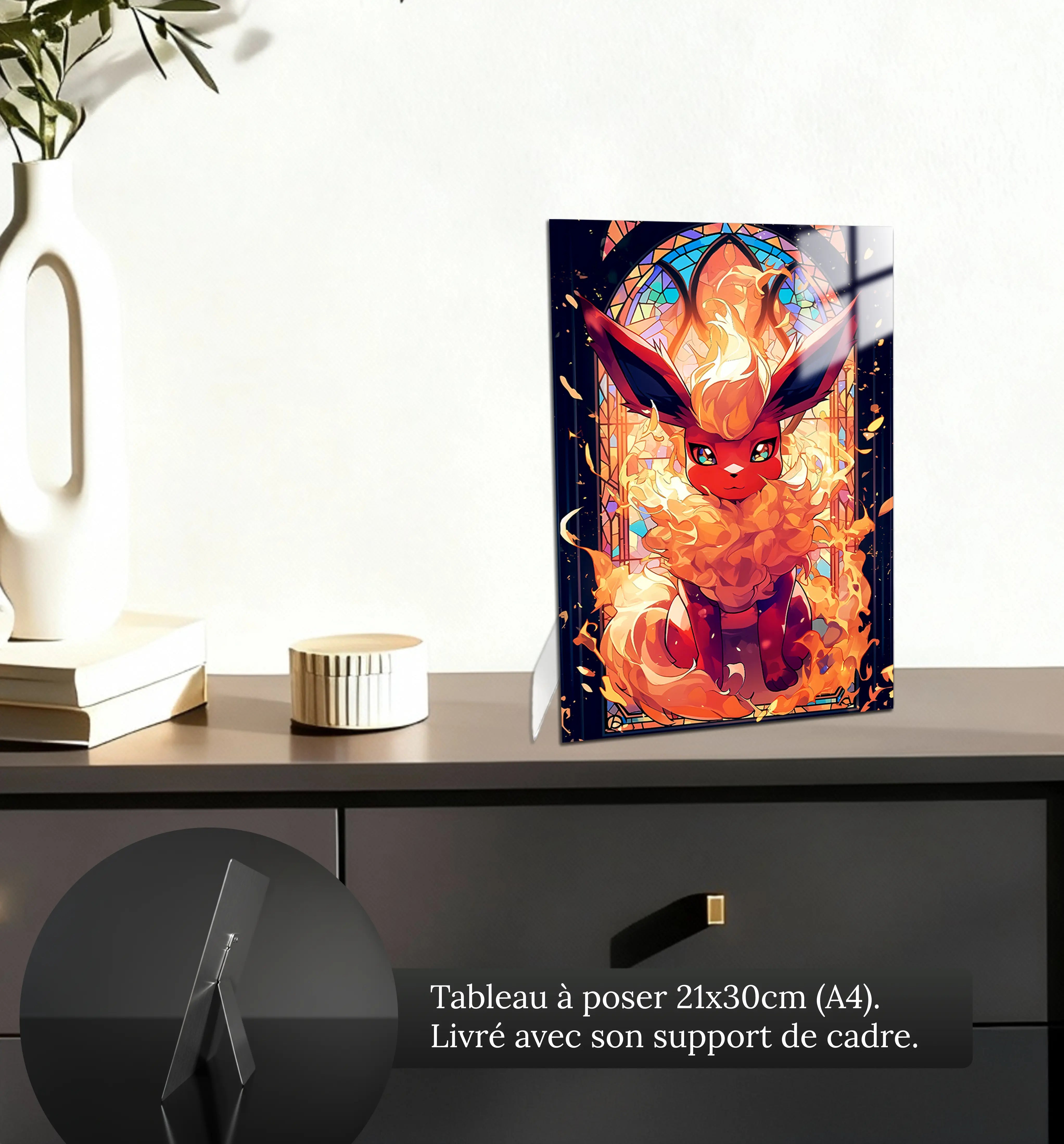 tableau-pokemon-pyroli-vitrail-petit-format-a-poser-sur-meuble | DreamWay