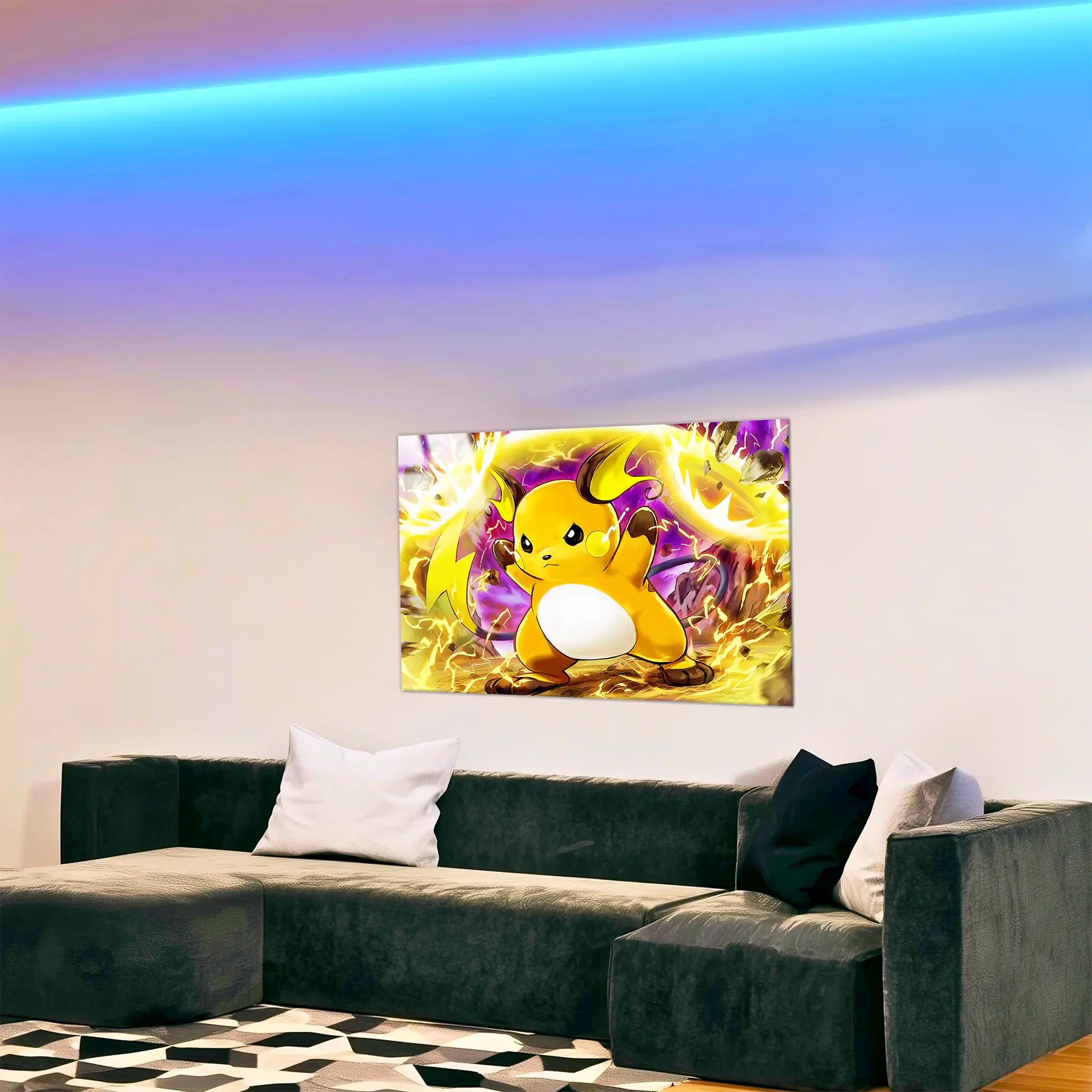 tableau-pokemon-raichu-attaque-dans-le-salon | DreamWay