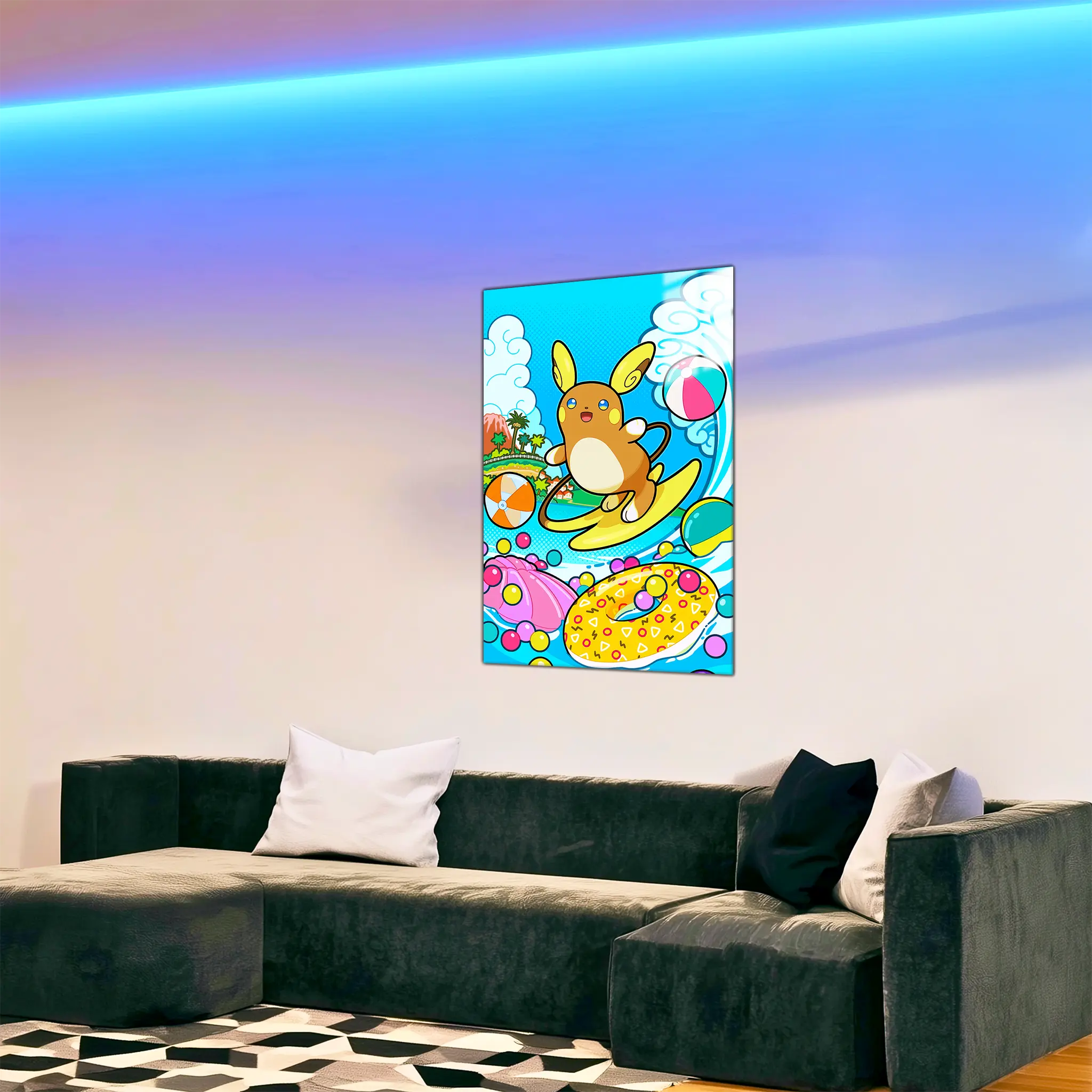 tableau-pokemon-raichu-surf-dans-le-salon | DreamWay