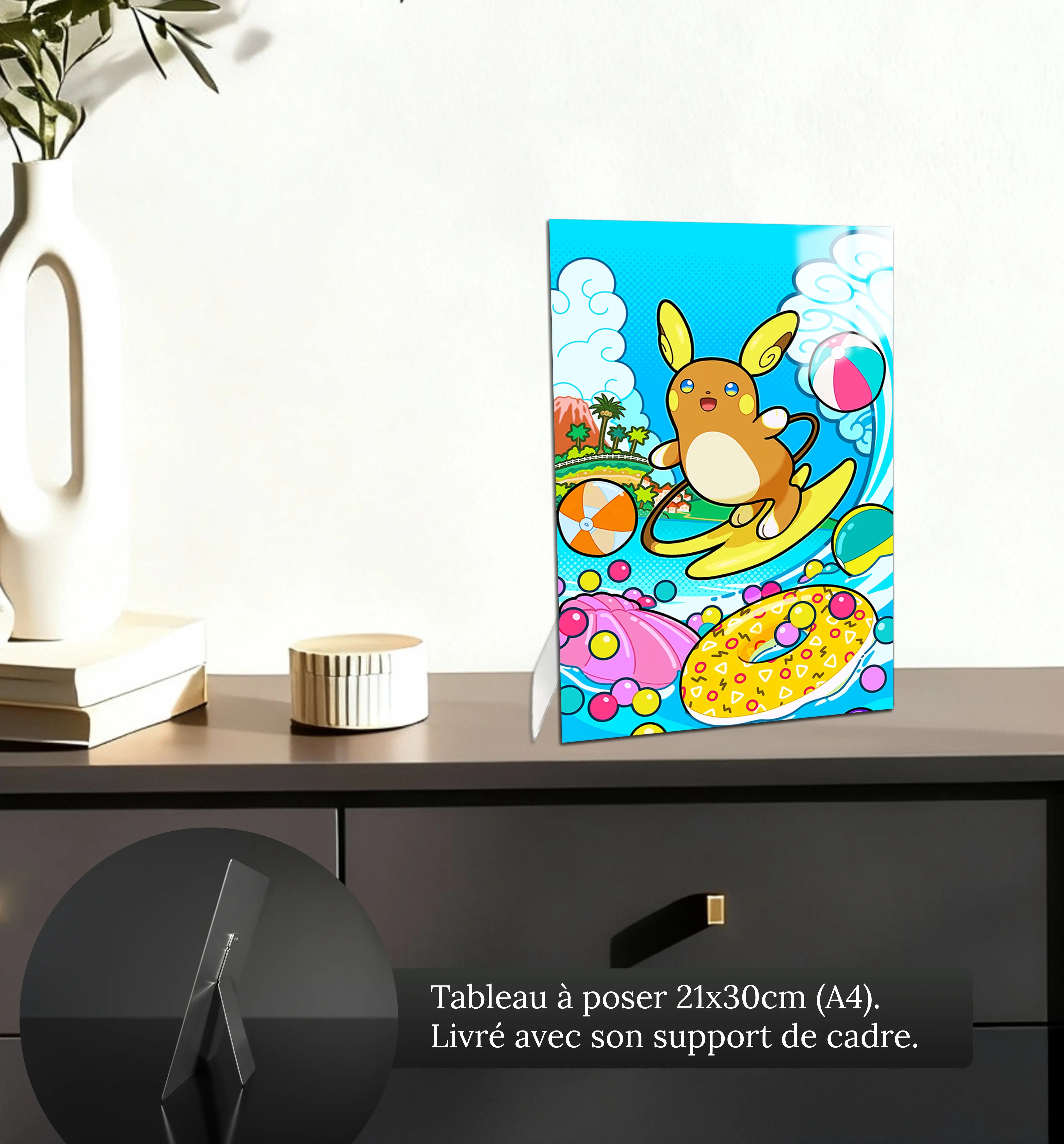 tableau-pokemon-raichu-surf-petit-format-a-poser-sur-meuble | DreamWay