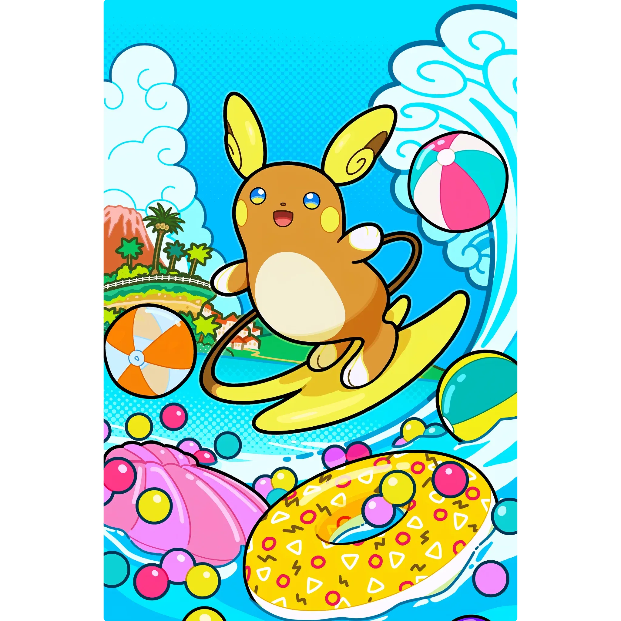 Tableau Pokémon Raichu Surf
