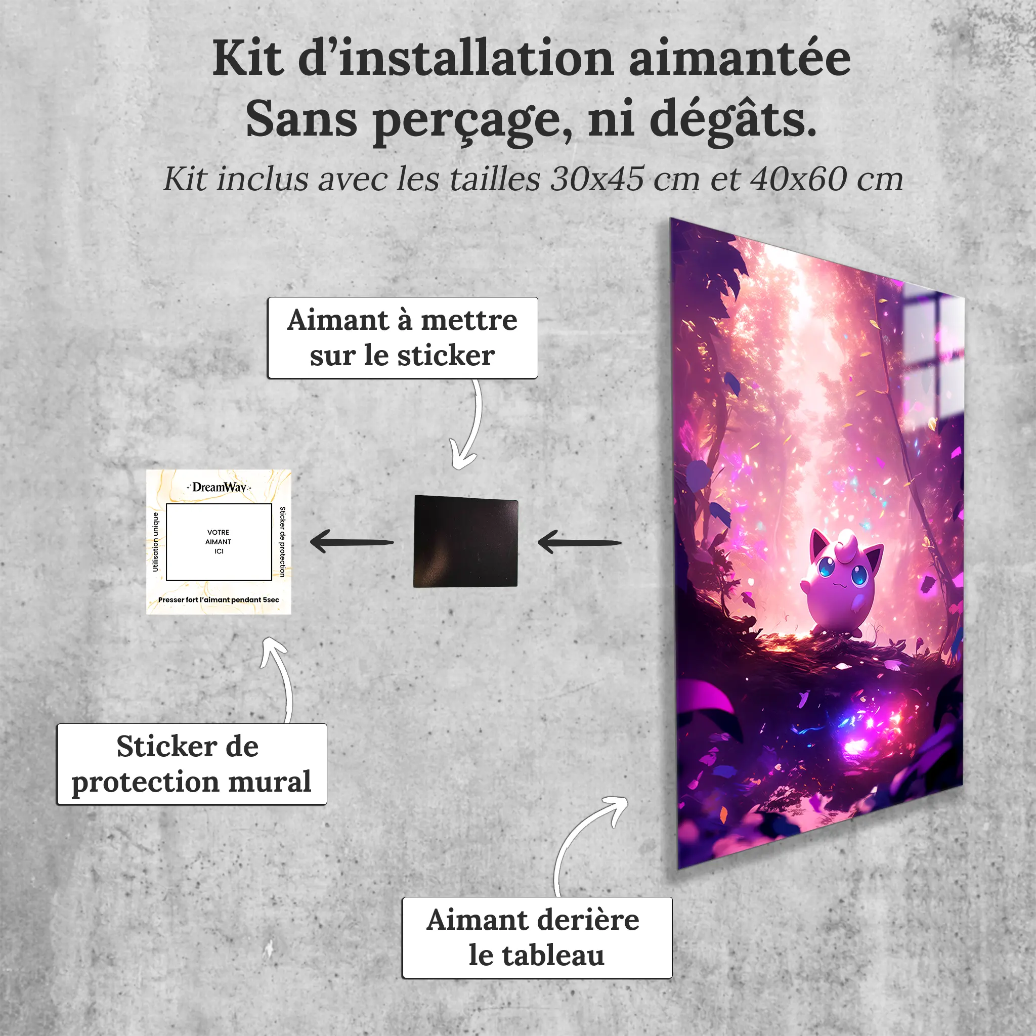 tableau-pokemon-rondoudou-avec-installation-aimantee | DreamWay