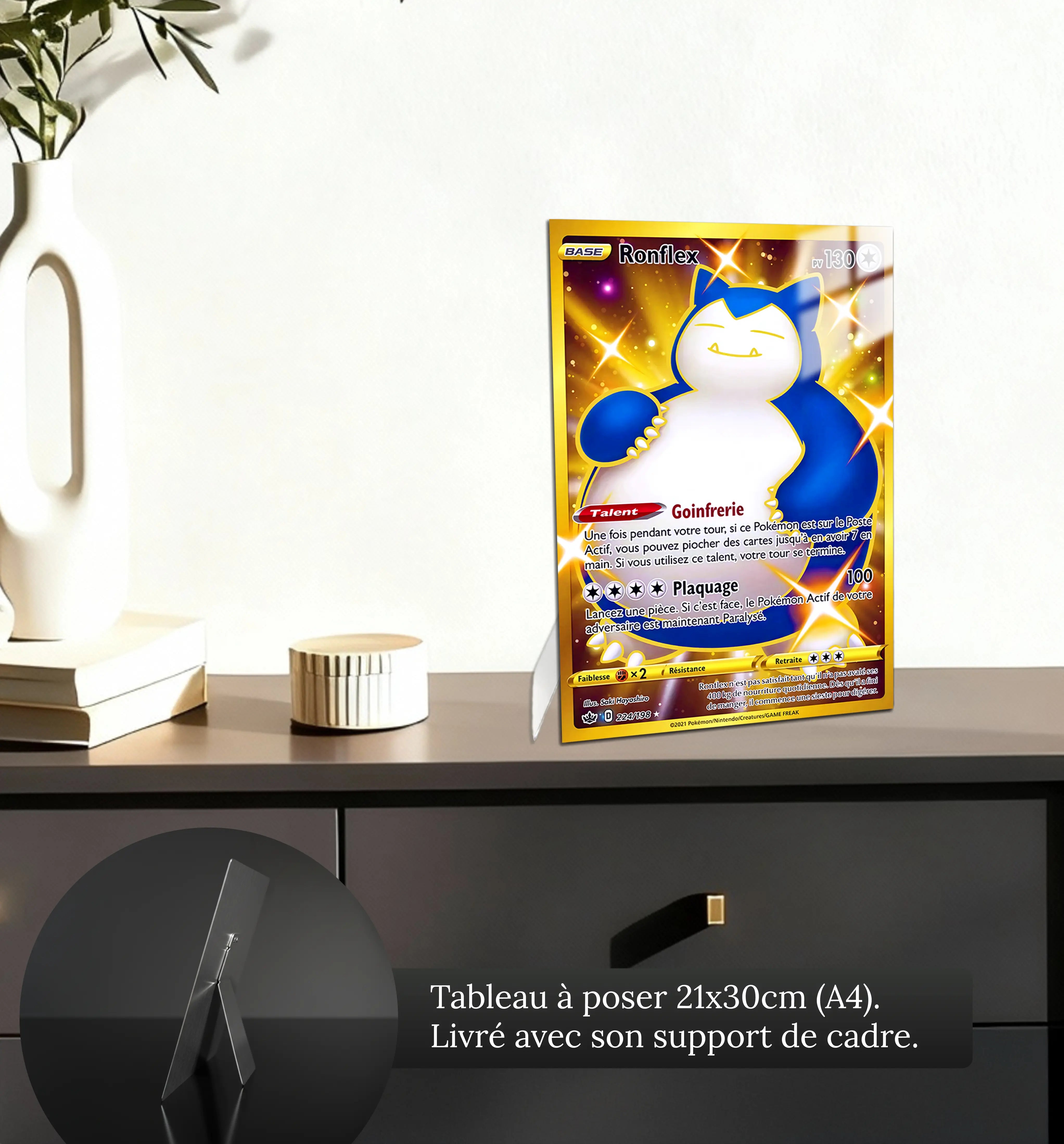 tableau-pokemon-ronflex-carte-collector-petit-format-a-poser-sur-meuble | DreamWay