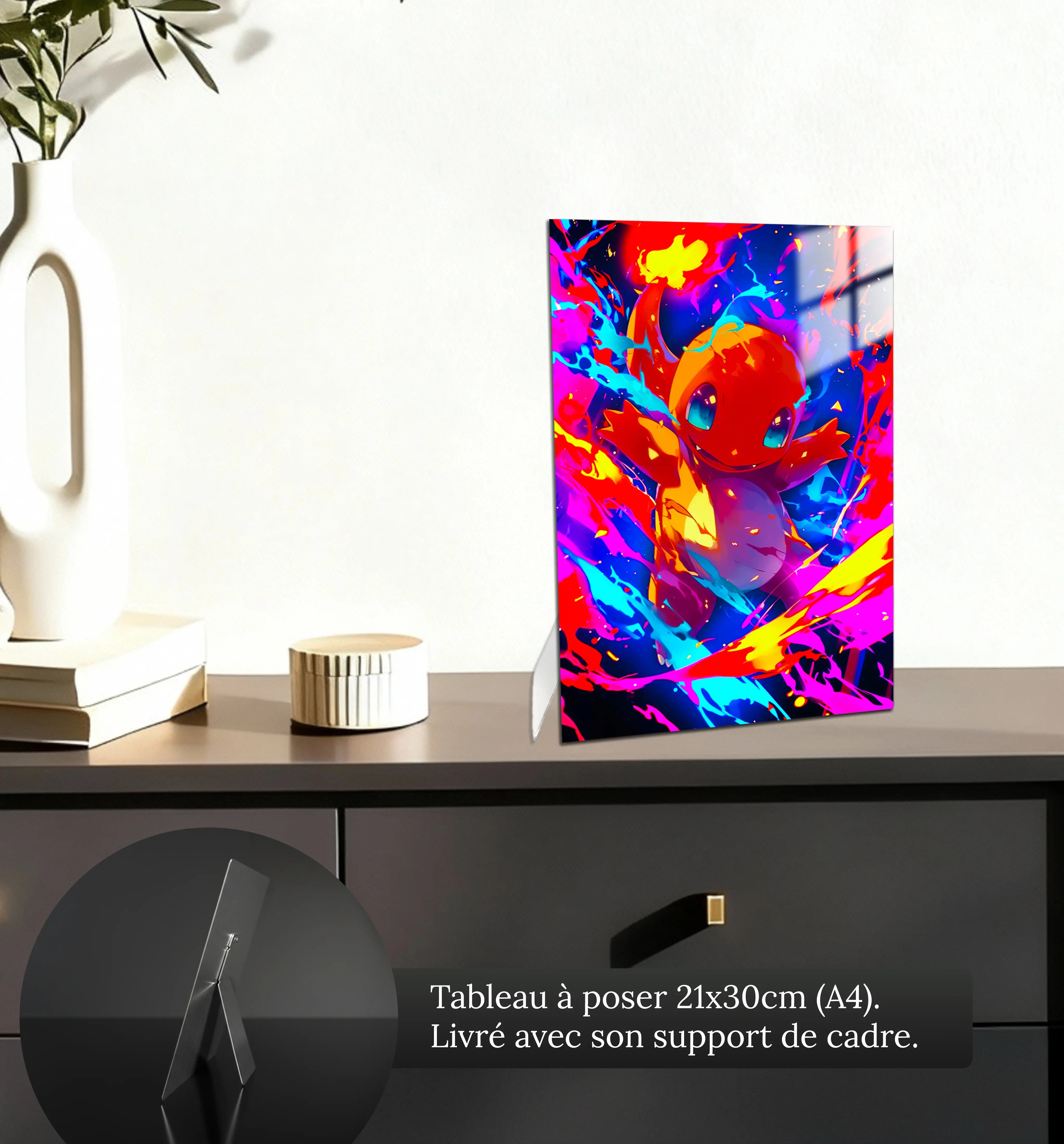 tableau-pokemon-salameche-colore-petit-format-a-poser-sur-meuble | DreamWay