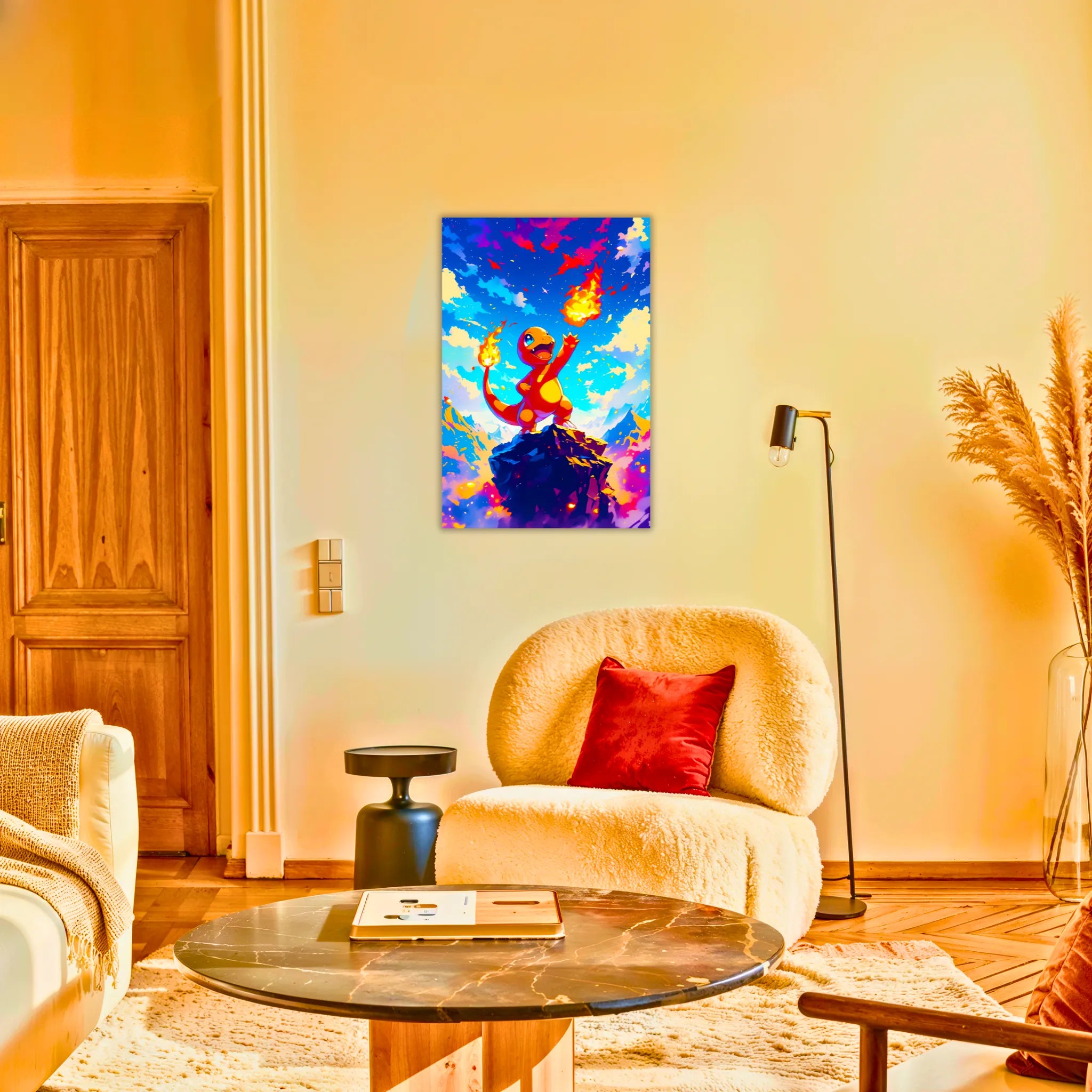 Tableau Pokemon Salamèche Paysage