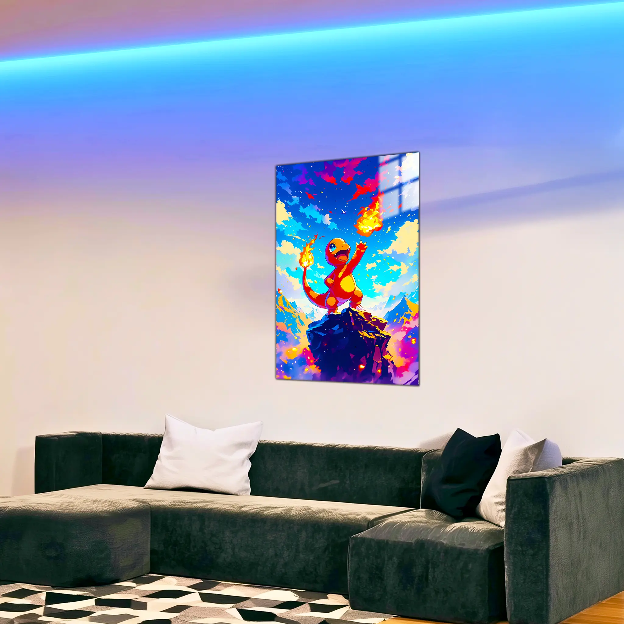 tableau-pokemon-salameche-paysage-dans-le-salon | DreamWay