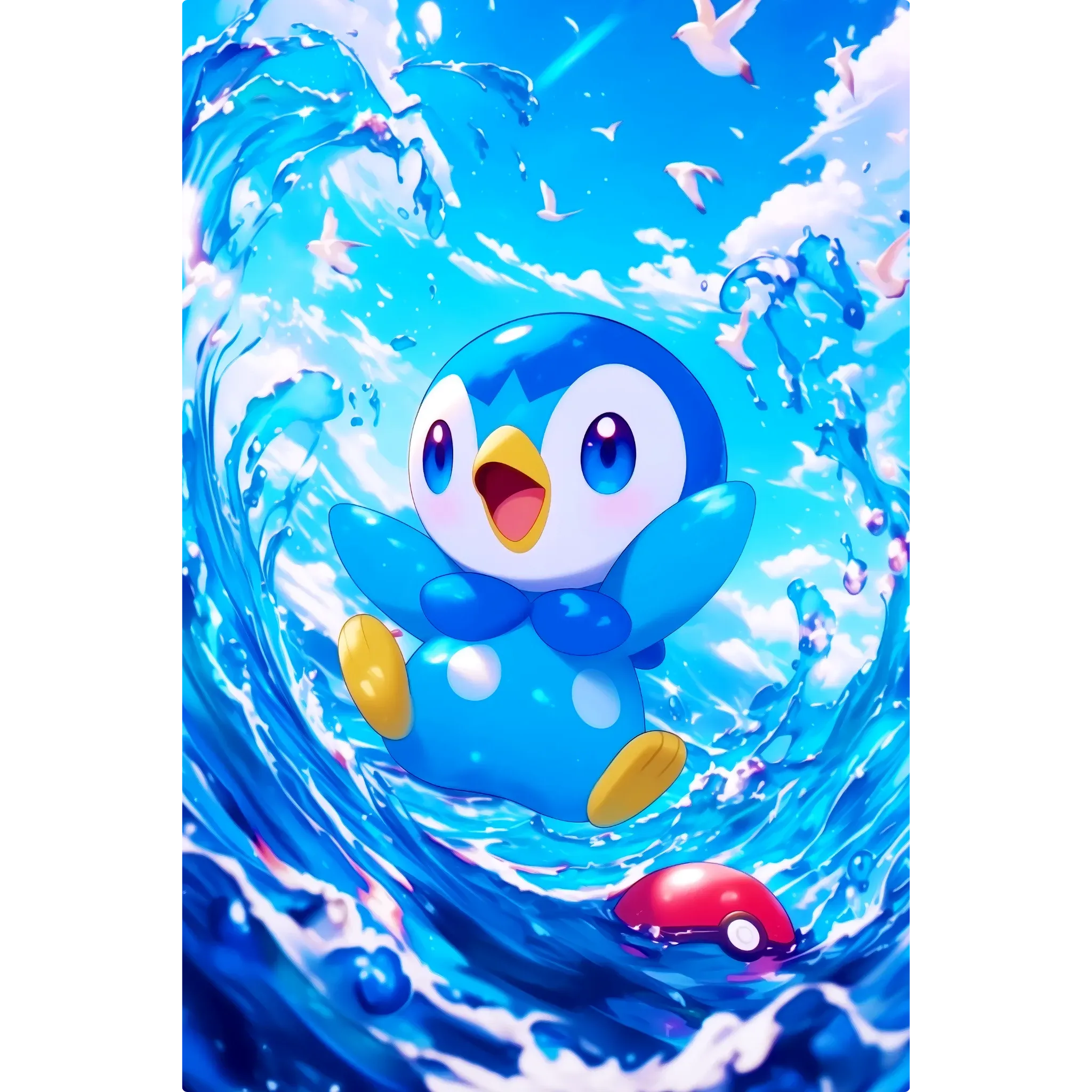 Tableau Pokémon Tiplouf Dans L'Eau