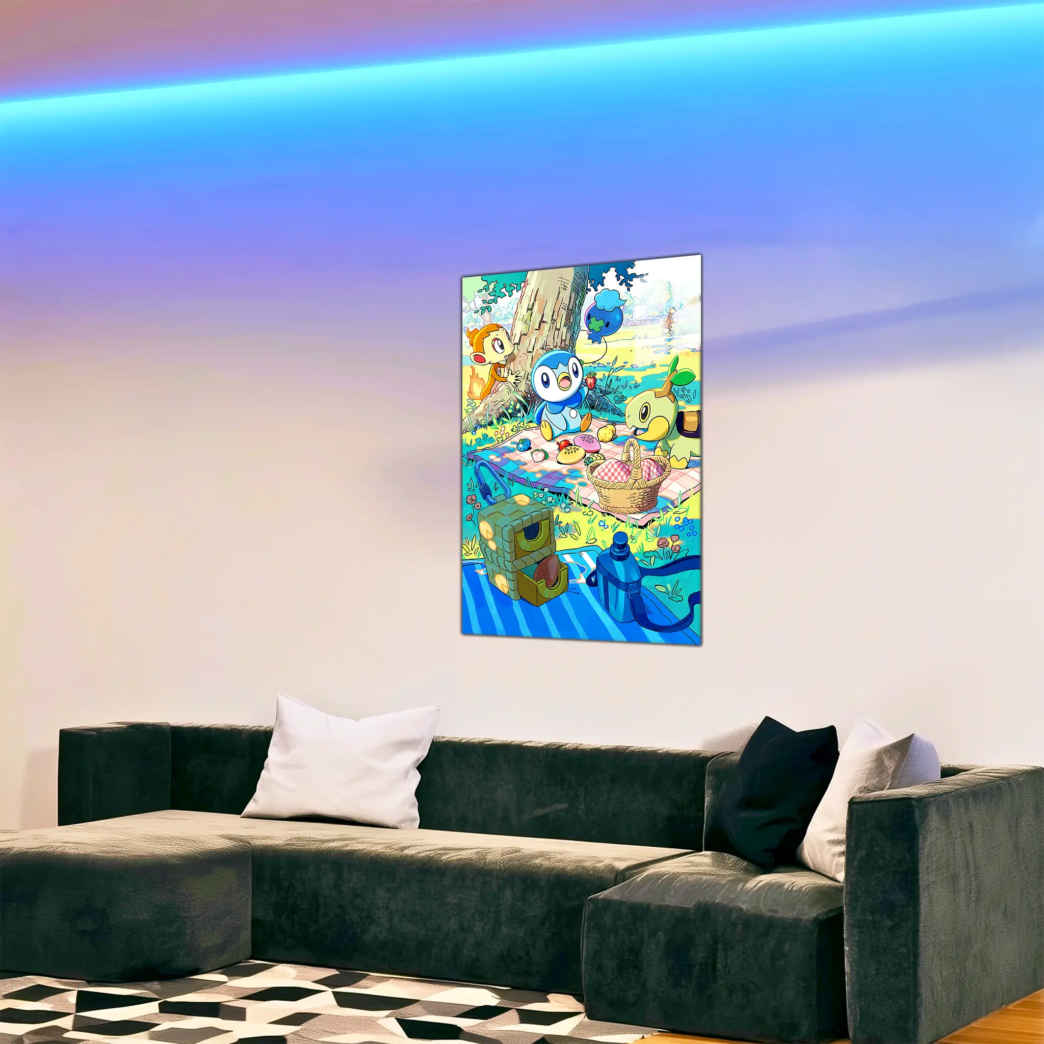 tableau-pokemon-tiplouf-tortipouss-et-ouisticram-dans-le-salon | DreamWay