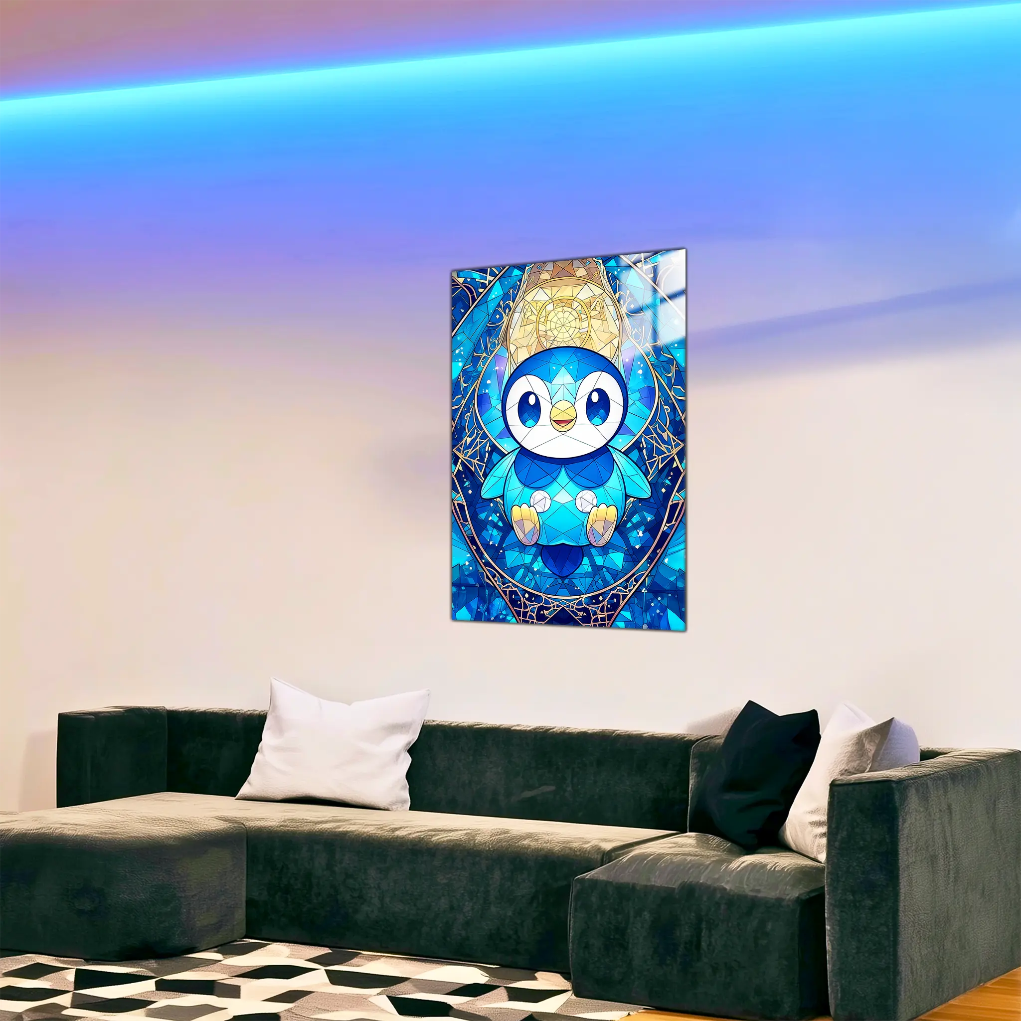 tableau-pokemon-tiplouf-vitrail-dans-le-salon | DreamWay