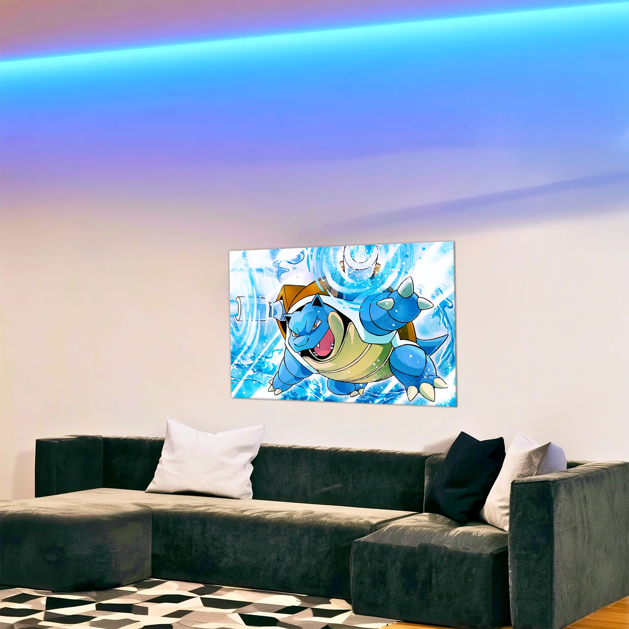 tableau-pokemon-tortank-attaque-dans-le-salon | DreamWay