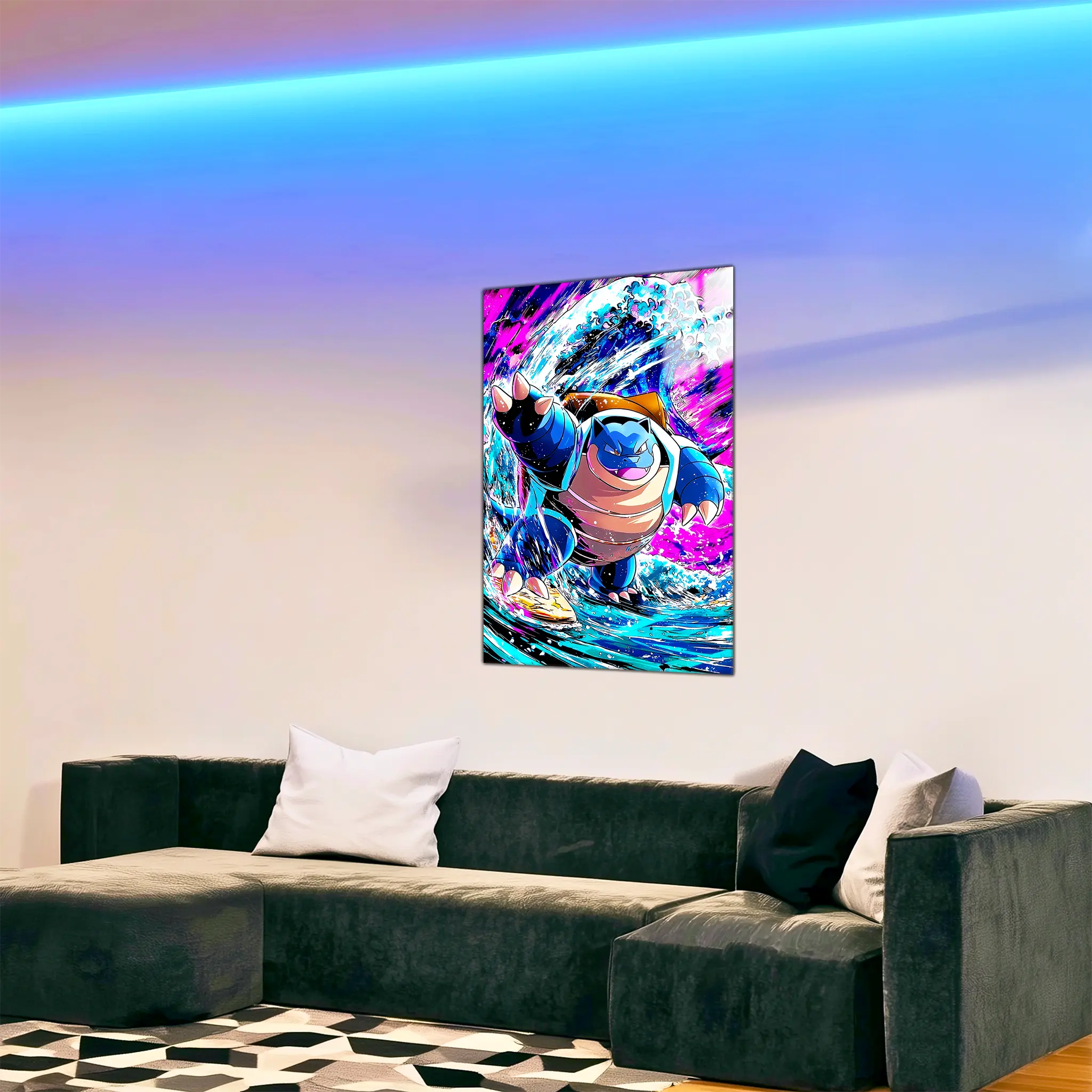 tableau-pokemon-tortank-colore-dans-le-salon | DreamWay
