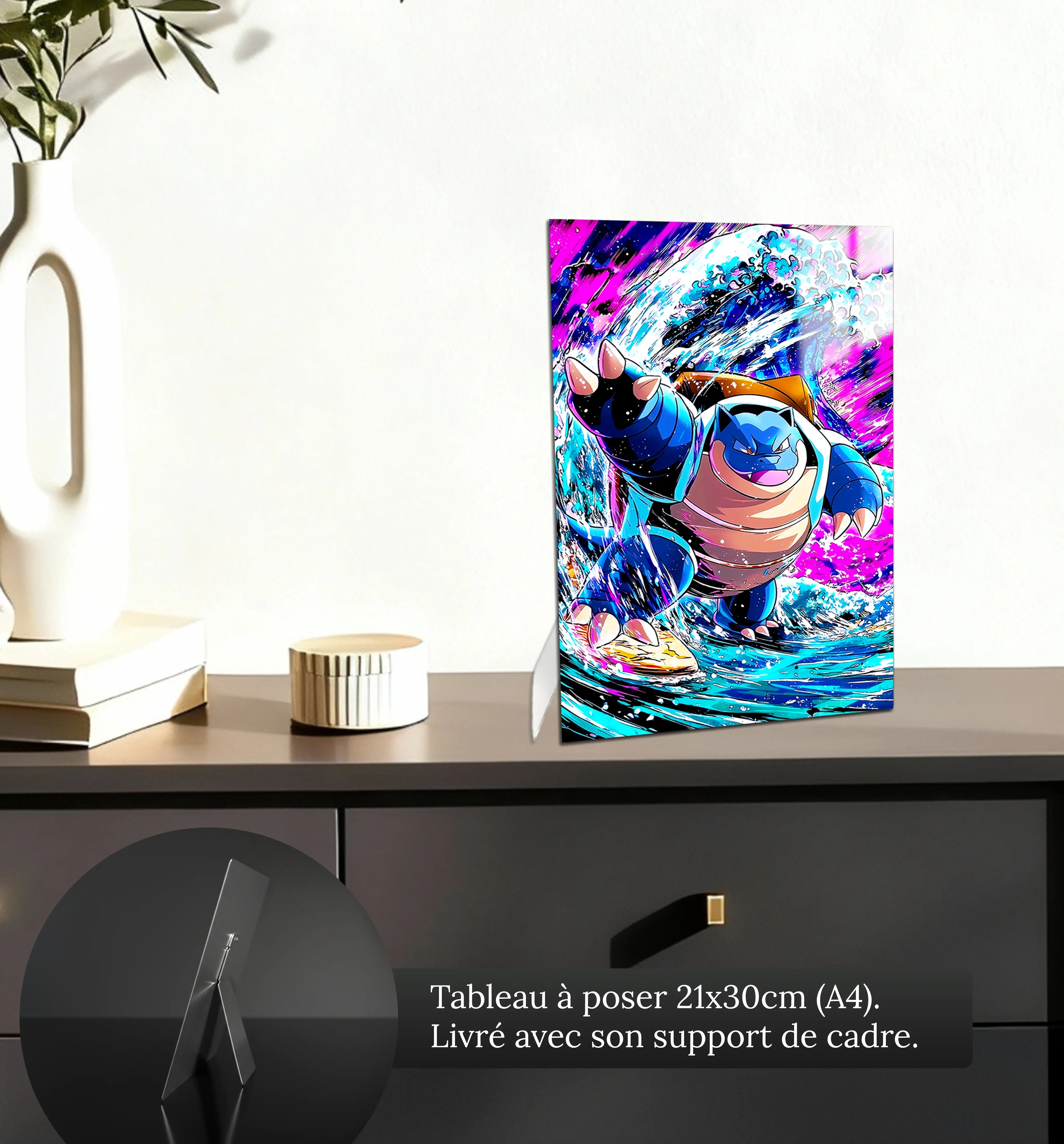 tableau-pokemon-tortank-colore-petit-format-a-poser-sur-meuble | DreamWay