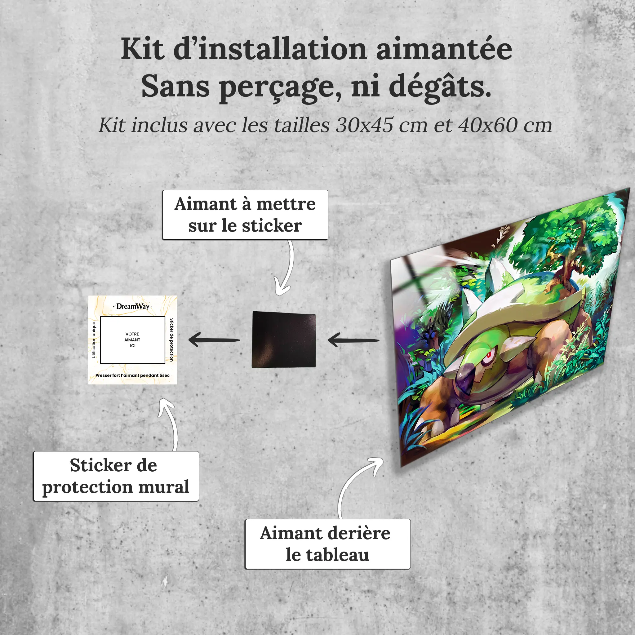 tableau-pokemon-torterra-paysage-avec-installation-aimantee | DreamWay