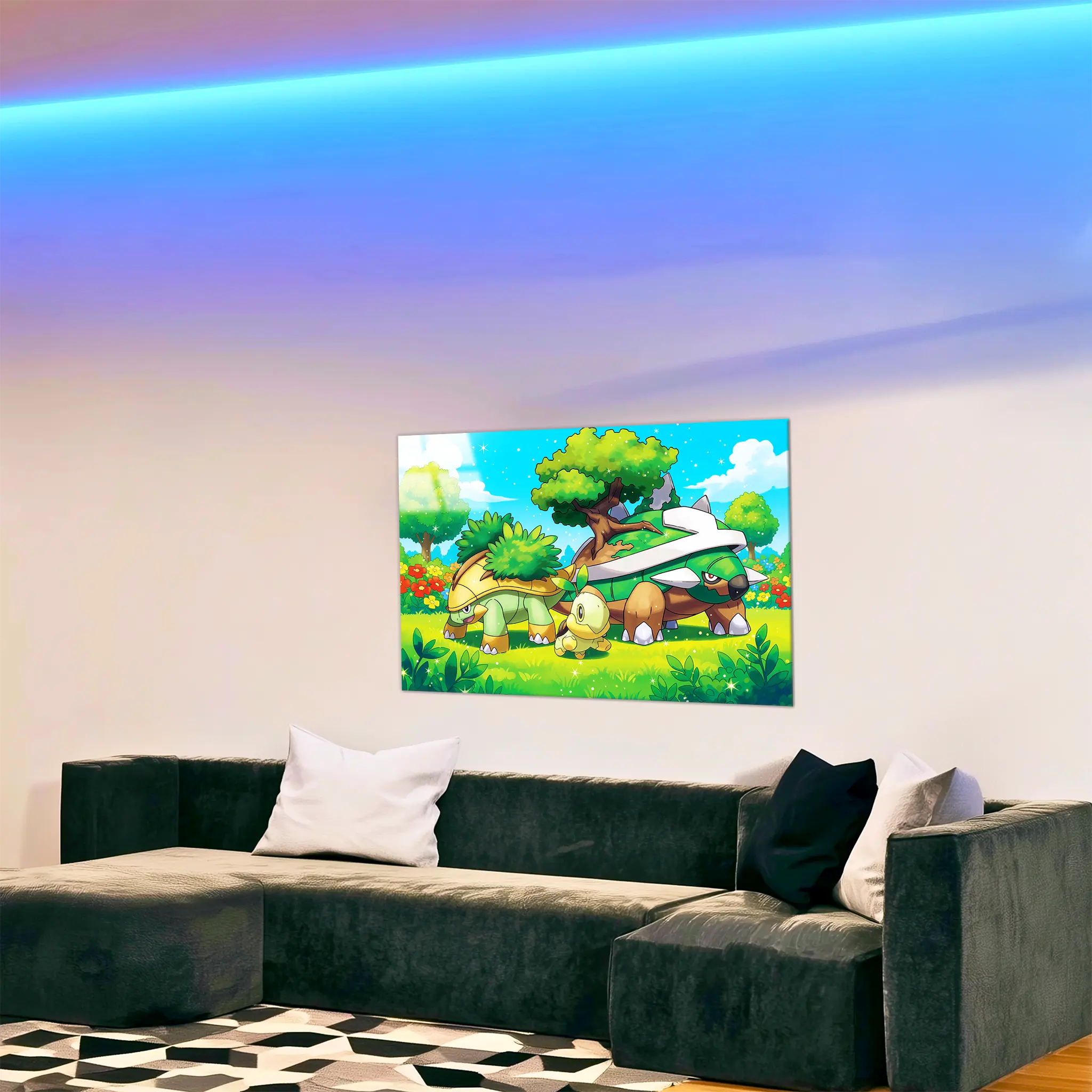 tableau-pokemon-tortipouss-et-ses-evolutions-dans-le-salon | DreamWay