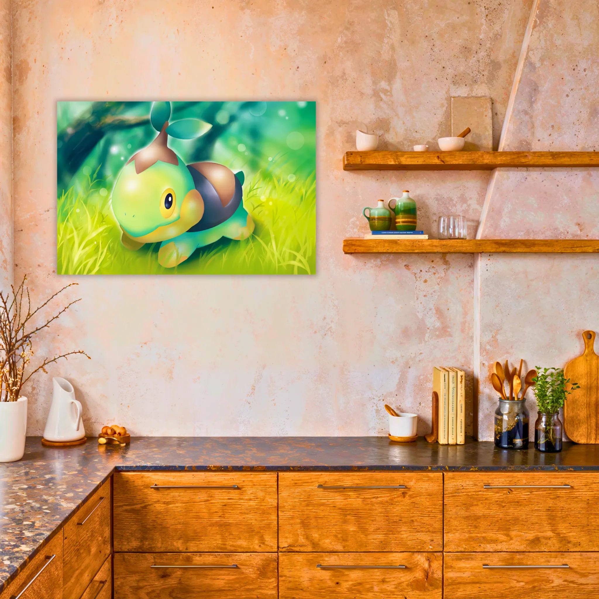 Tableau Pokémon Tortipouss Paysage