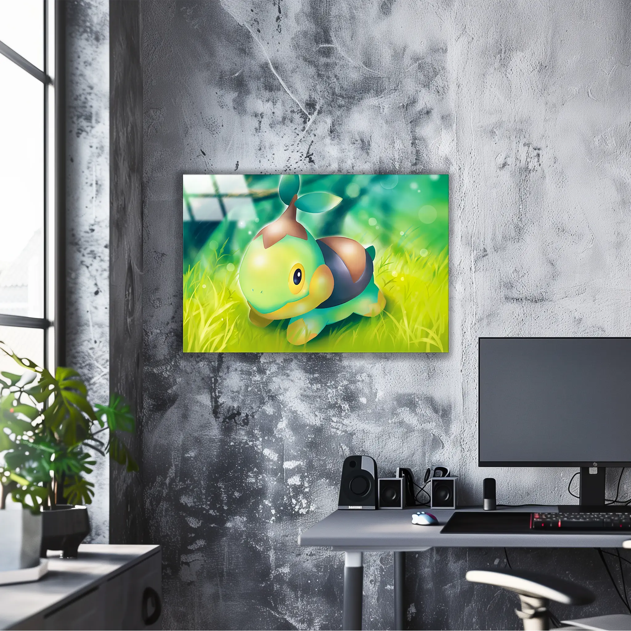 Tableau Pokémon Tortipouss Paysage