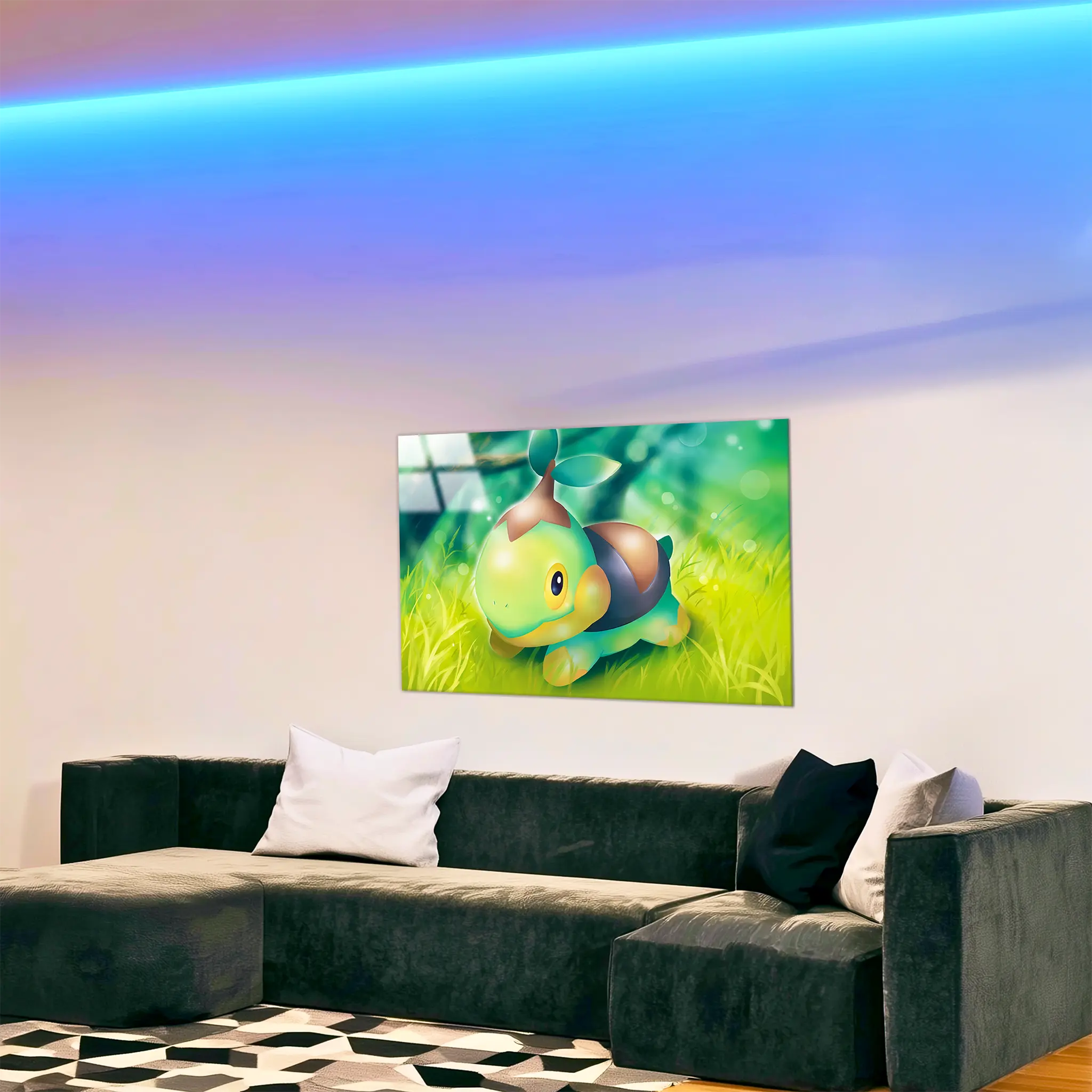 tableau-pokemon-tortipouss-paysage-dans-le-salon | DreamWay