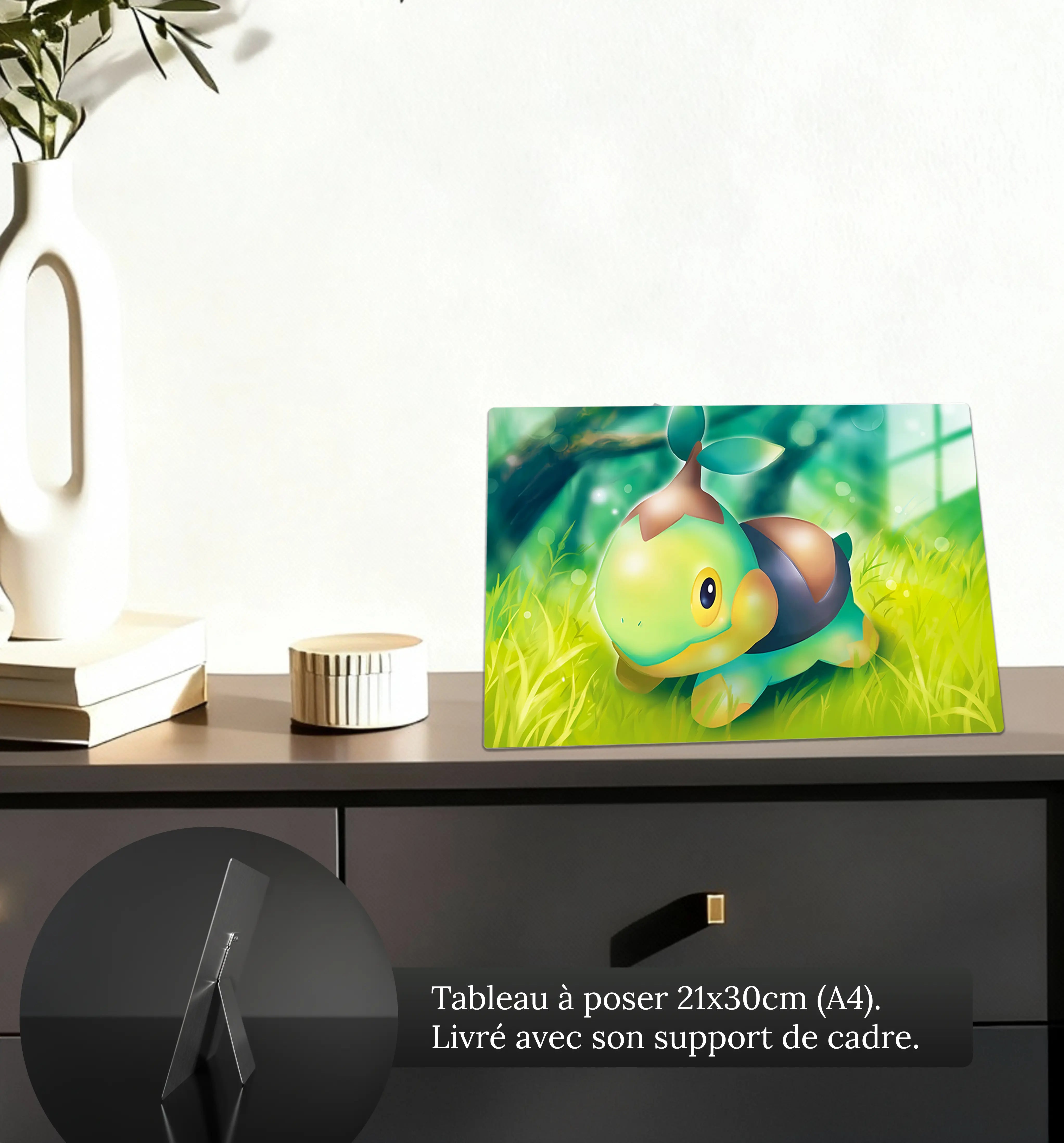 tableau-pokemon-tortipouss-paysage-petit-format-a-poser-sur-meuble | DreamWay