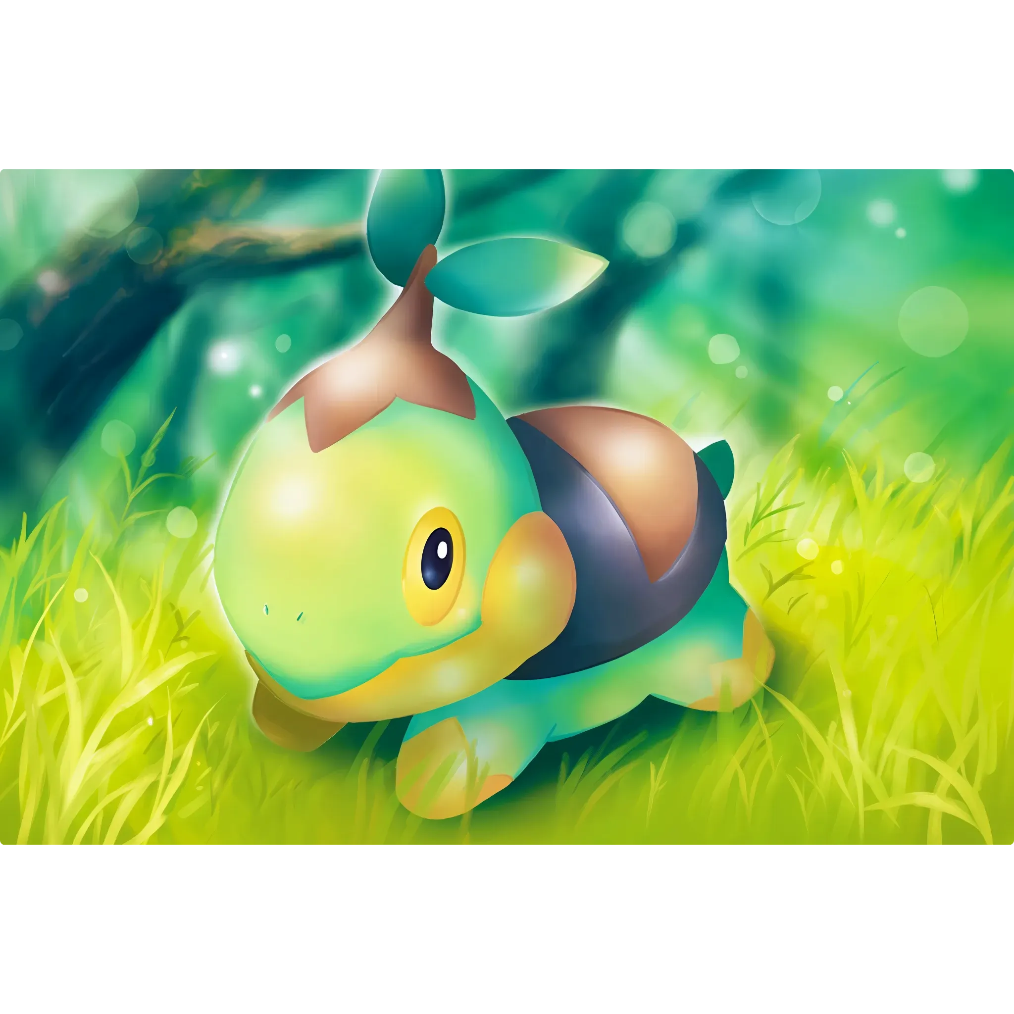 Tableau Pokémon Tortipouss Paysage