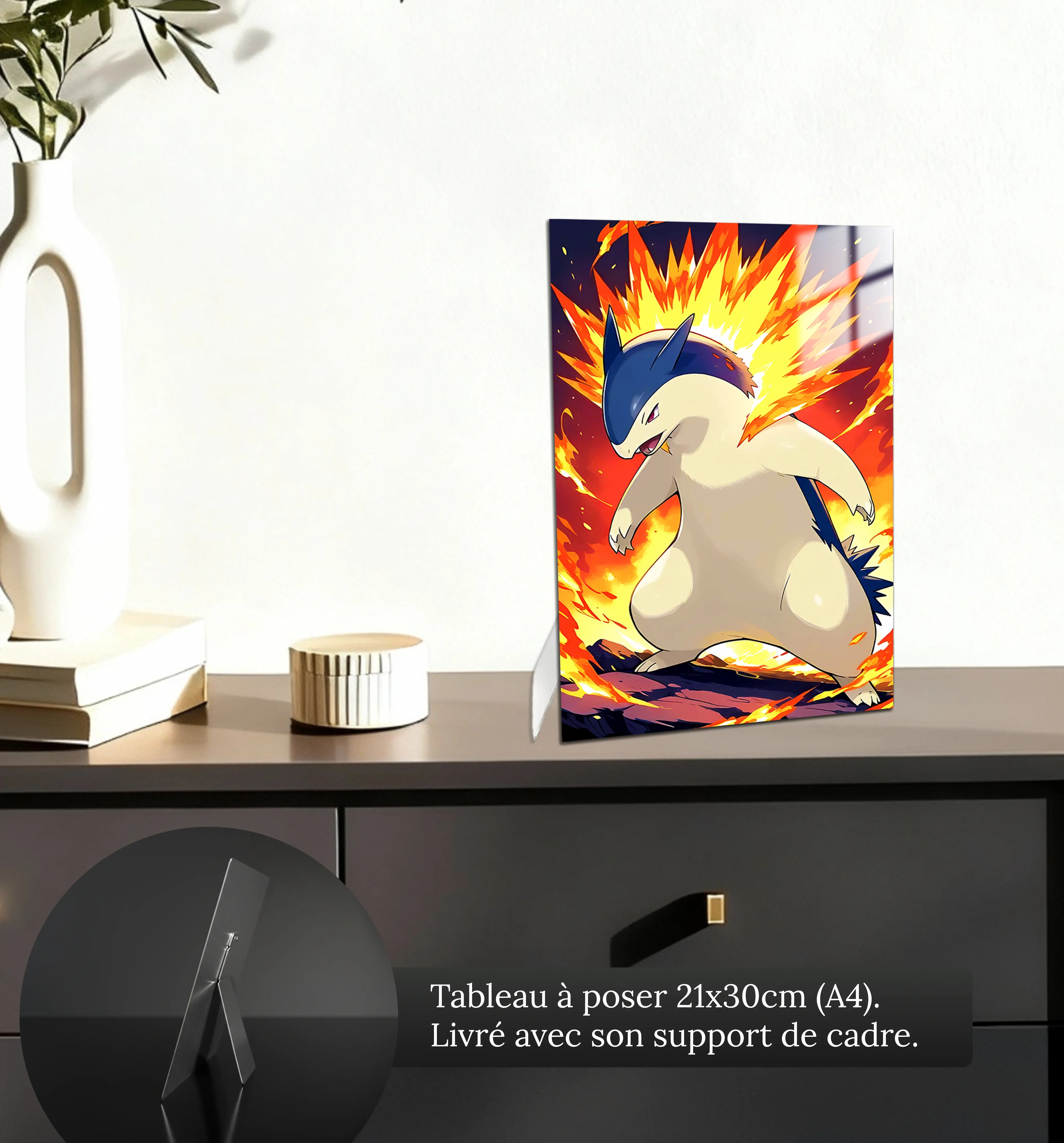 tableau-pokemon-typhlosion-enflamme-petit-format-a-poser-sur-meuble | DreamWay